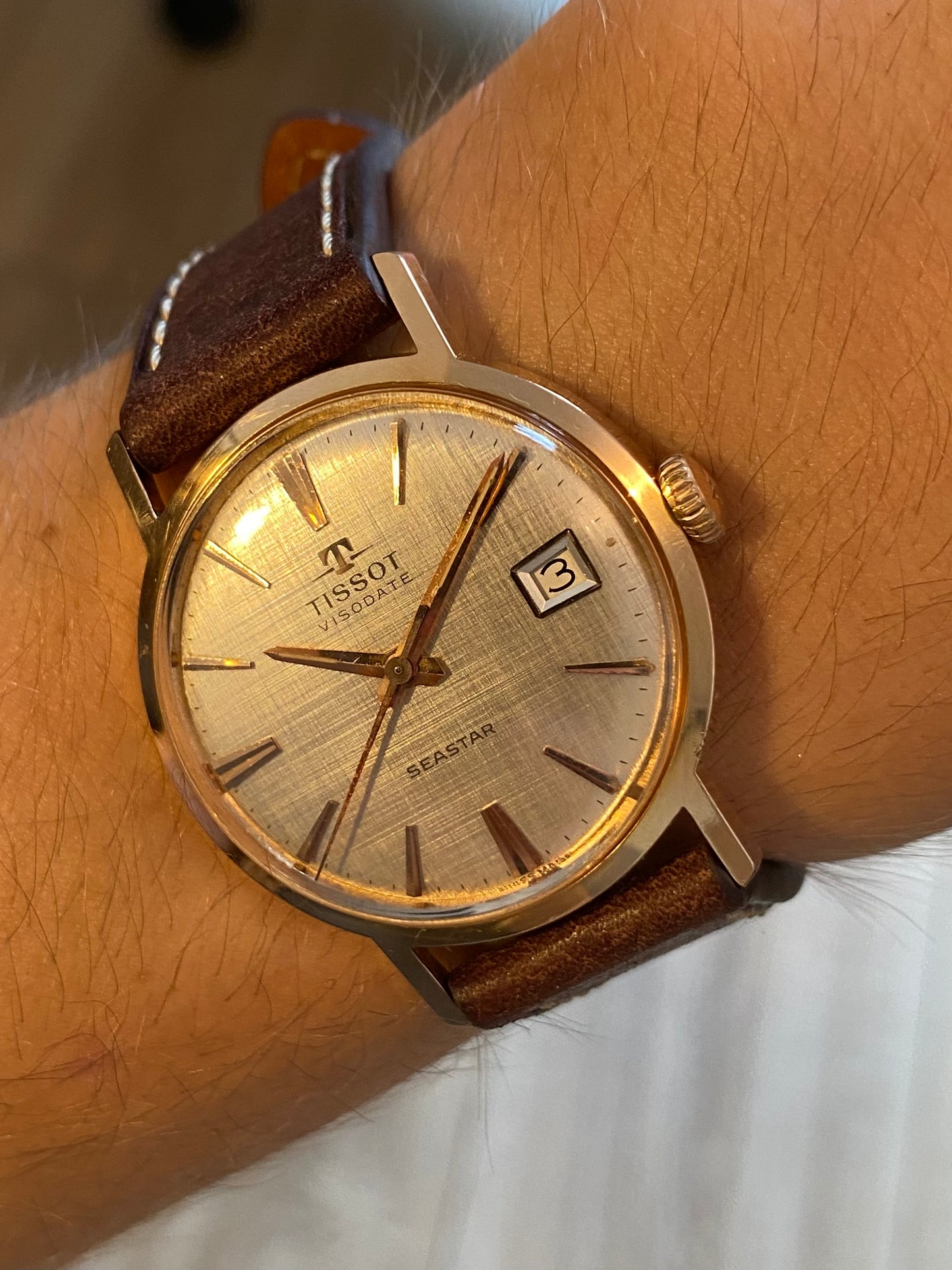 Tissot Visodate Seastar Cadran Lin Montre Vintage Mécanique 1960