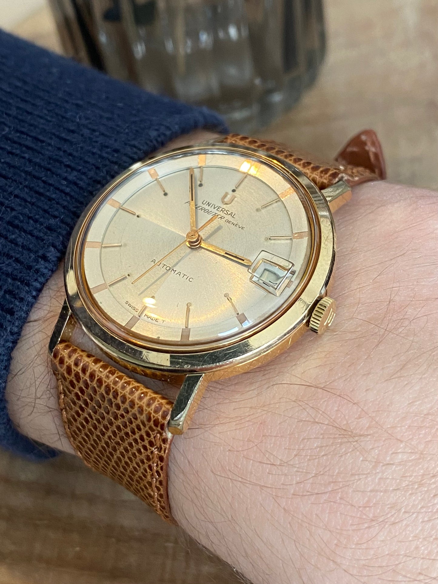 Universal Polerouter Genève Montre Vintage Automatic Microtor 1960