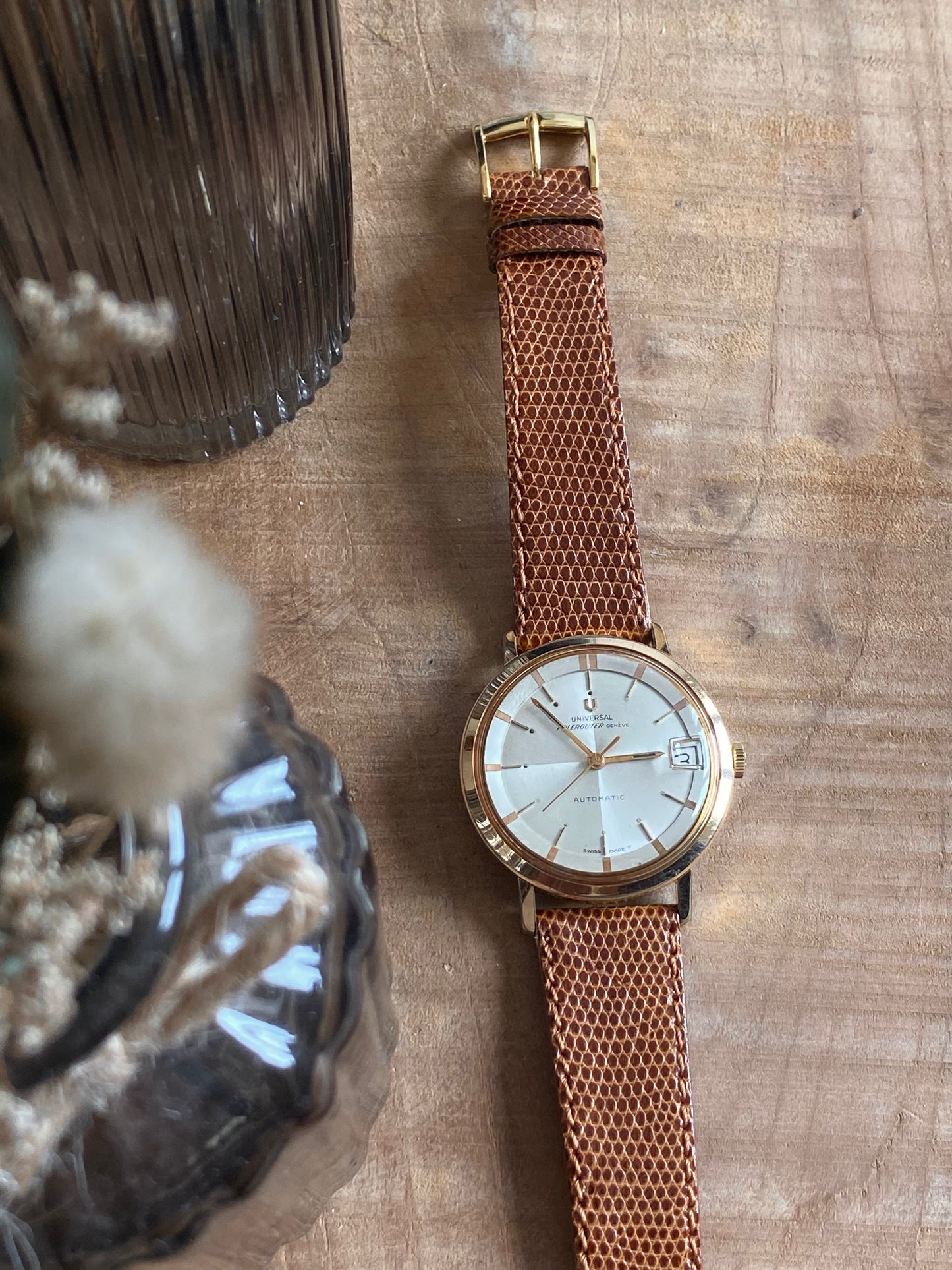 Universal Polerouter Genève Montre Vintage Automatic Microtor 1960
