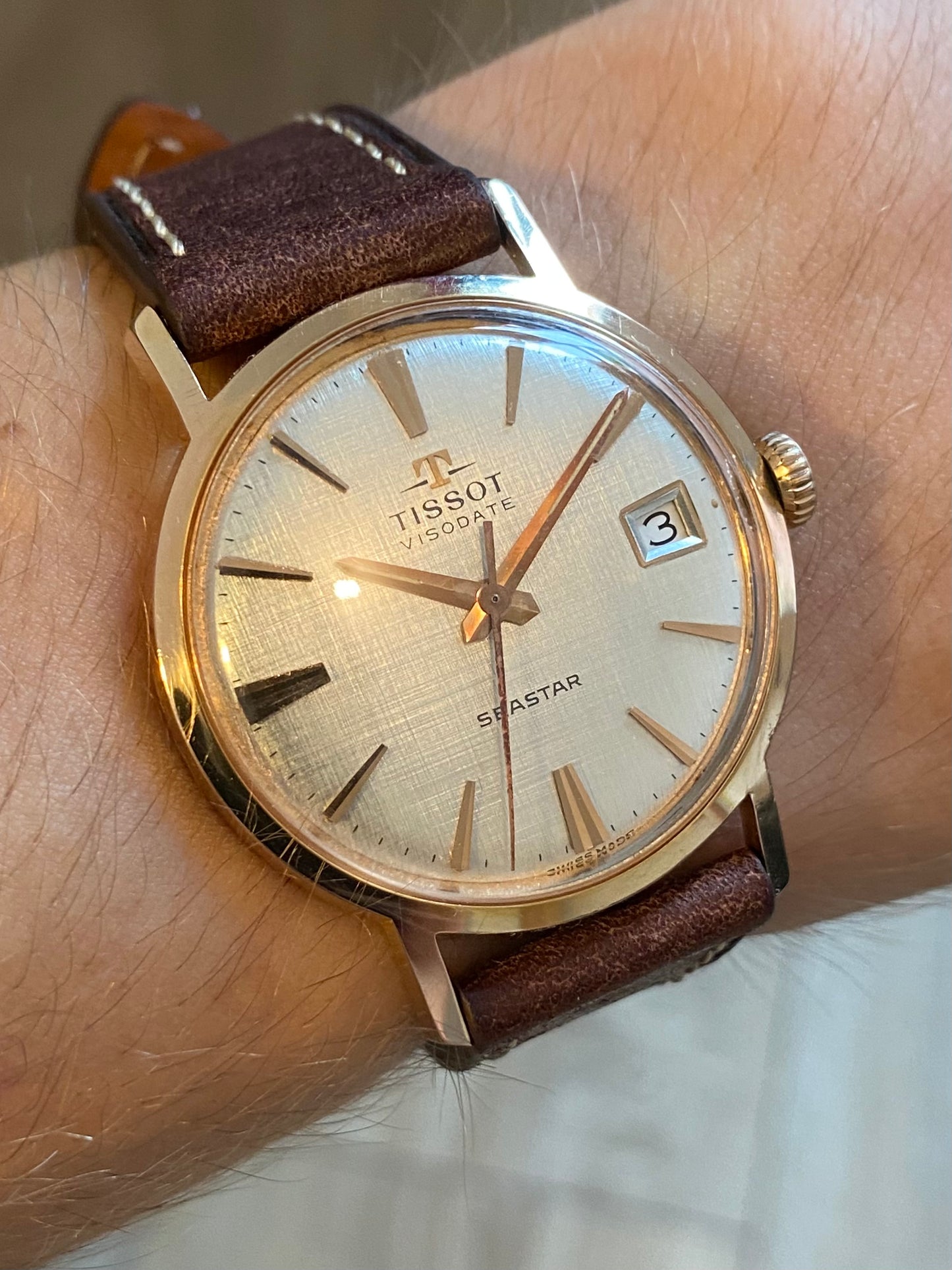 Tissot Visodate Seastar Cadran Lin Montre Vintage Mécanique 1960