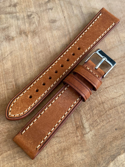 Bracelet de Montre - 18MM BRUN - en Cuir Véritable Italien Vintage