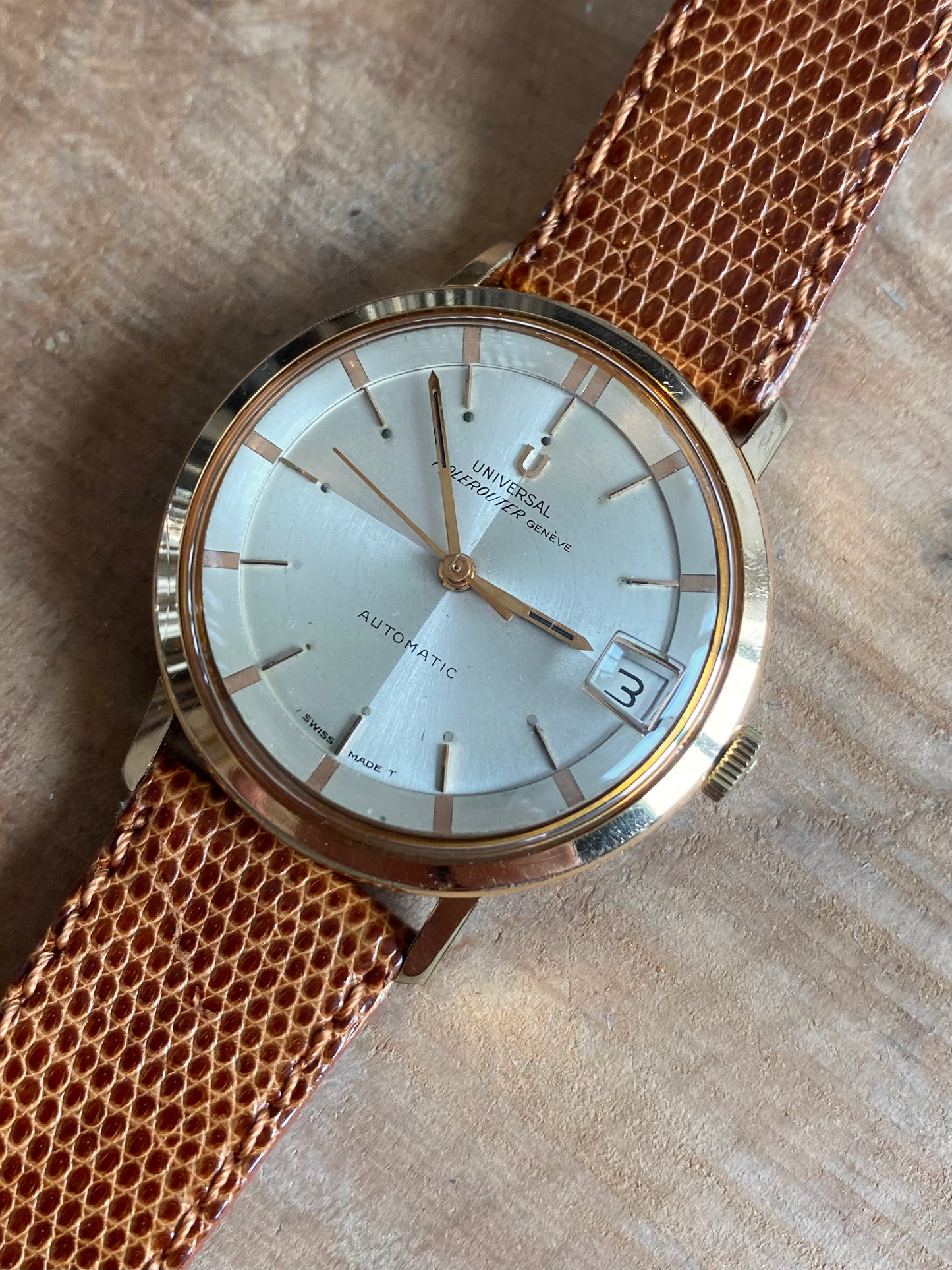 Universal Polerouter Genève Montre Vintage Automatic Microtor 1960