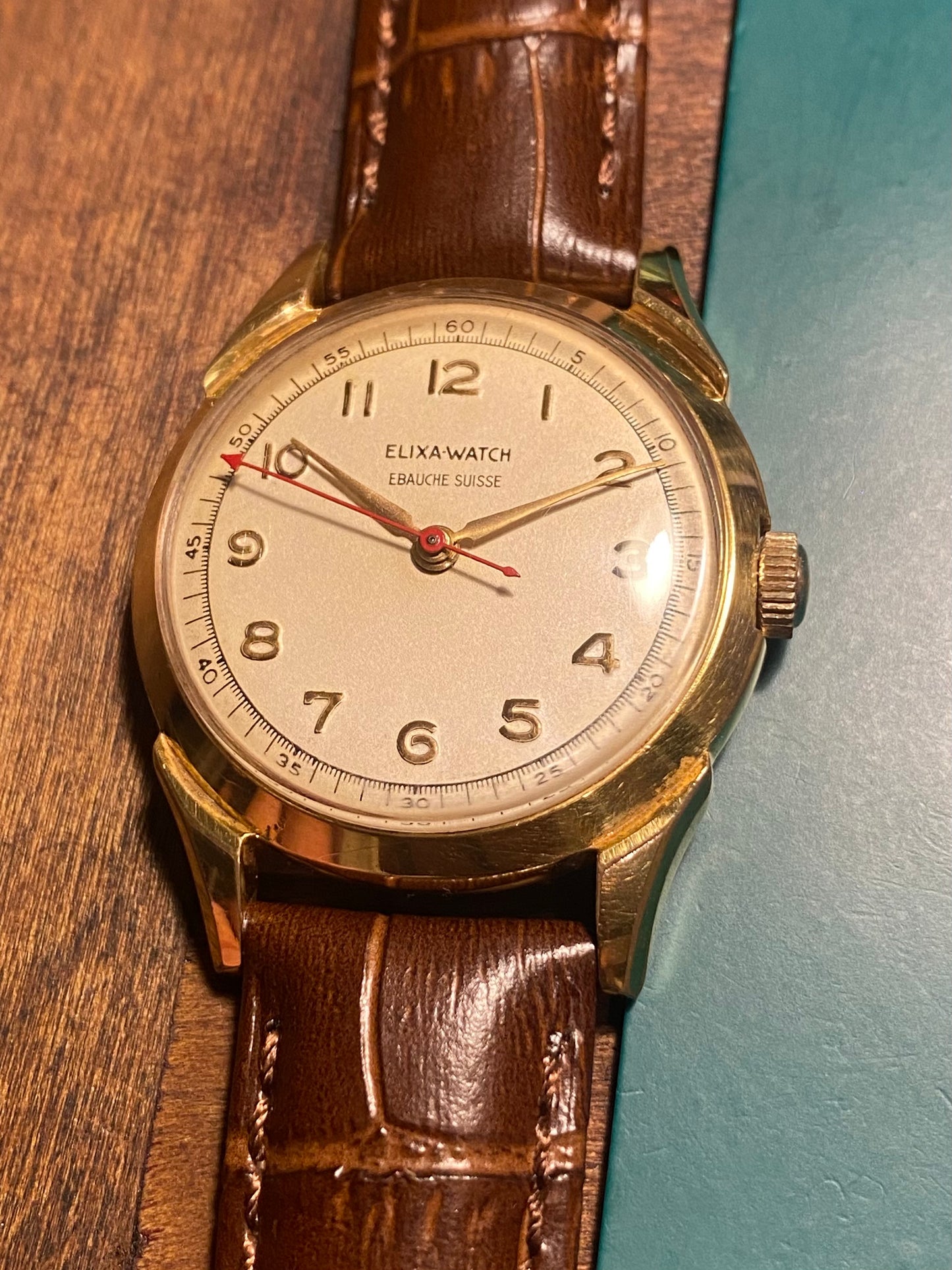Elixa Montre Vintage Mécanique Ébauche Suisse 1950