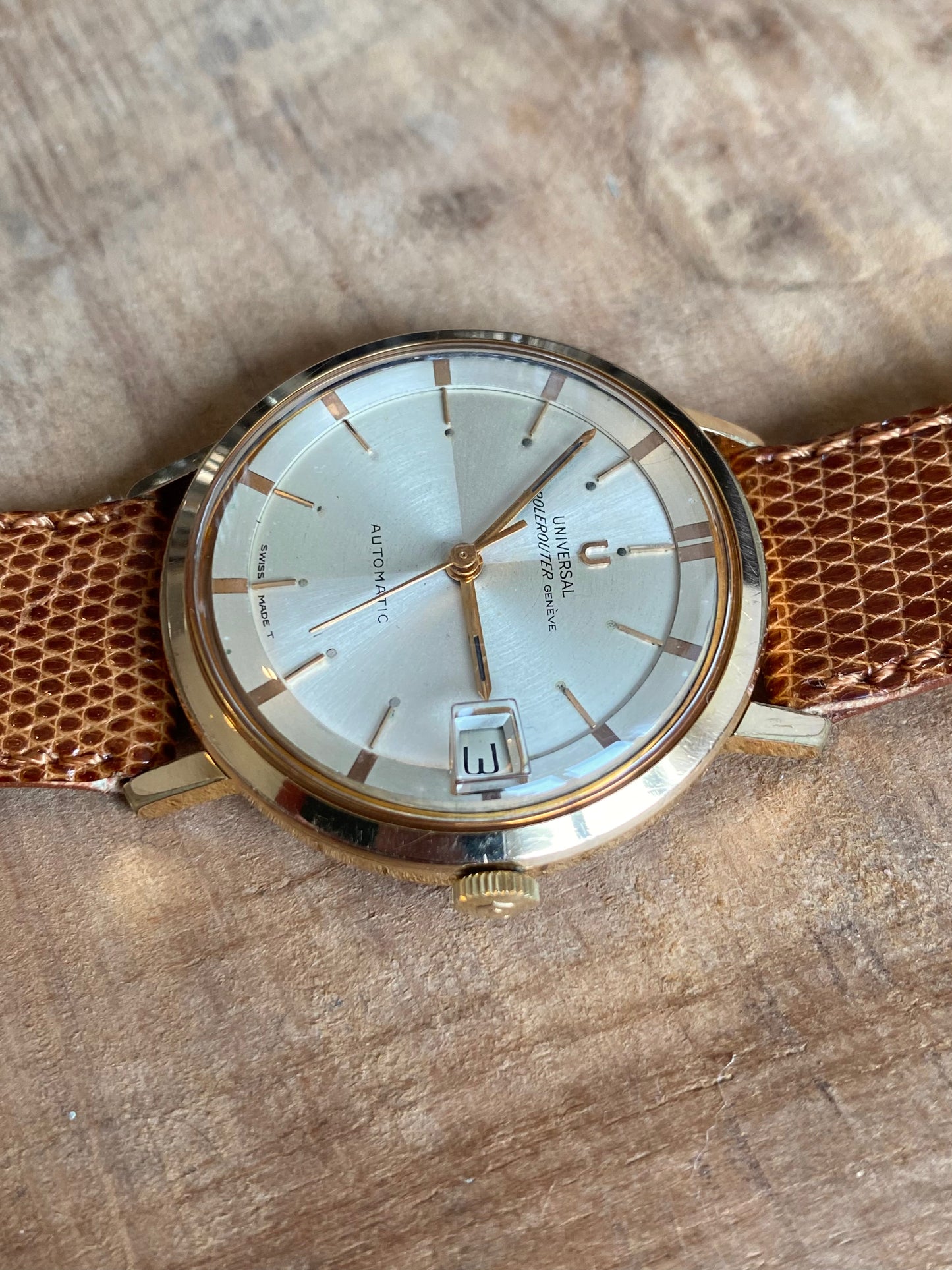 Universal Polerouter Genève Montre Vintage Automatic Microtor 1960