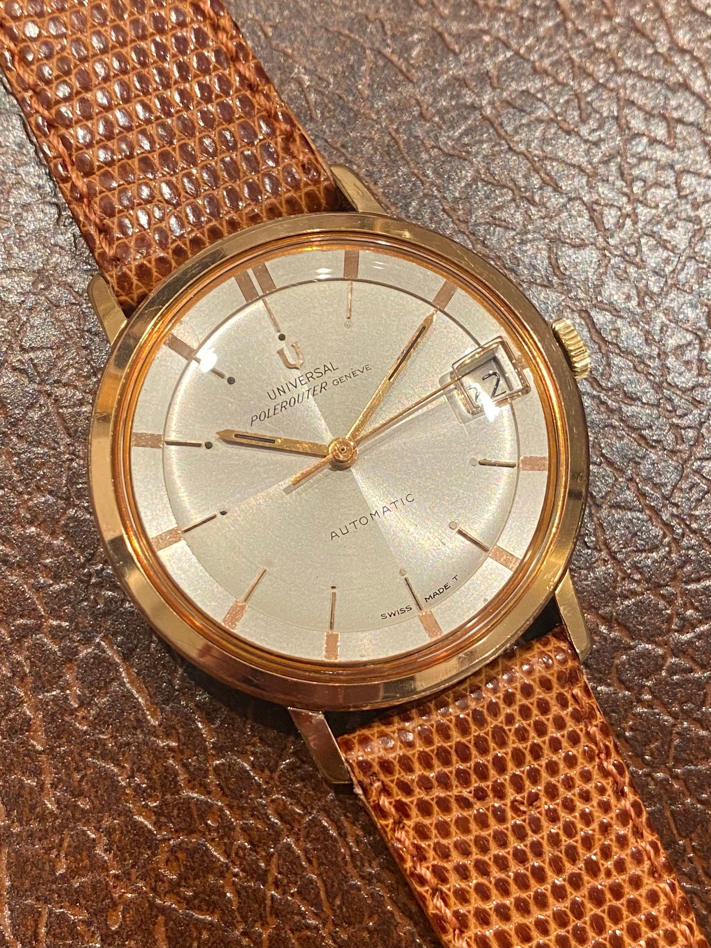 Universal Polerouter Genève Montre Vintage Automatic Microtor 1960