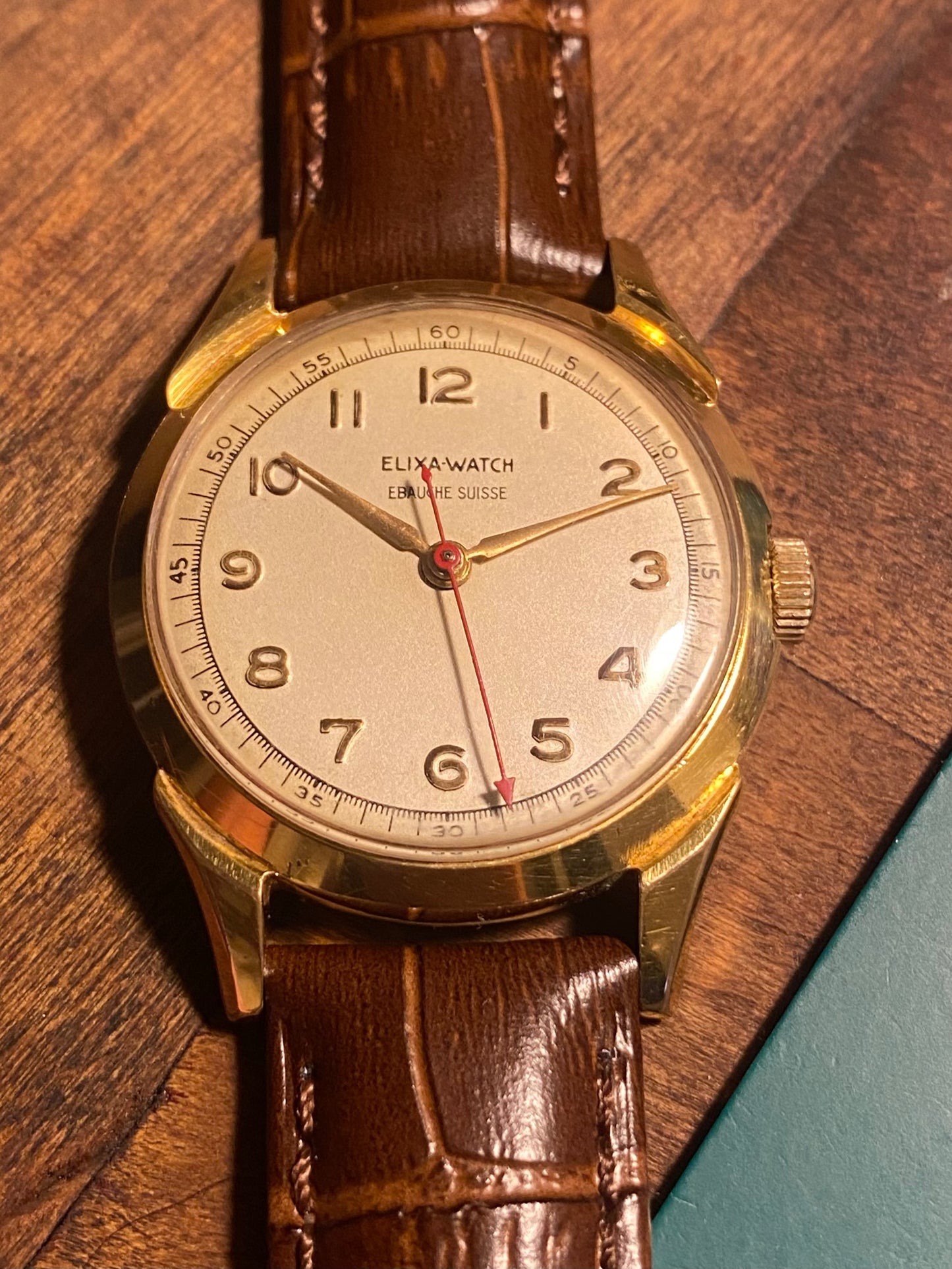 Elixa Montre Vintage Mécanique Ébauche Suisse 1950