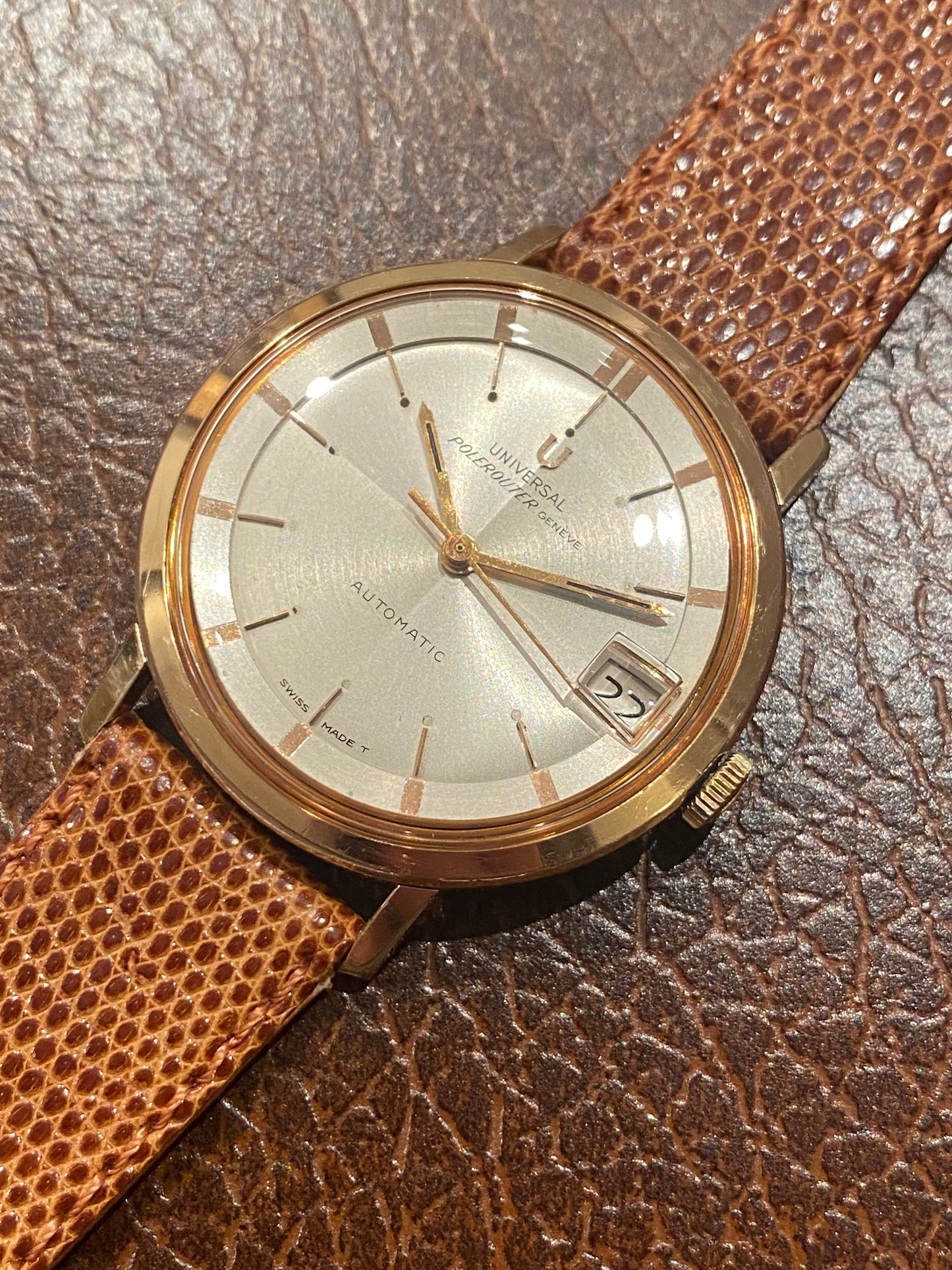 Universal Polerouter Genève Montre Vintage Automatic Microtor 1960
