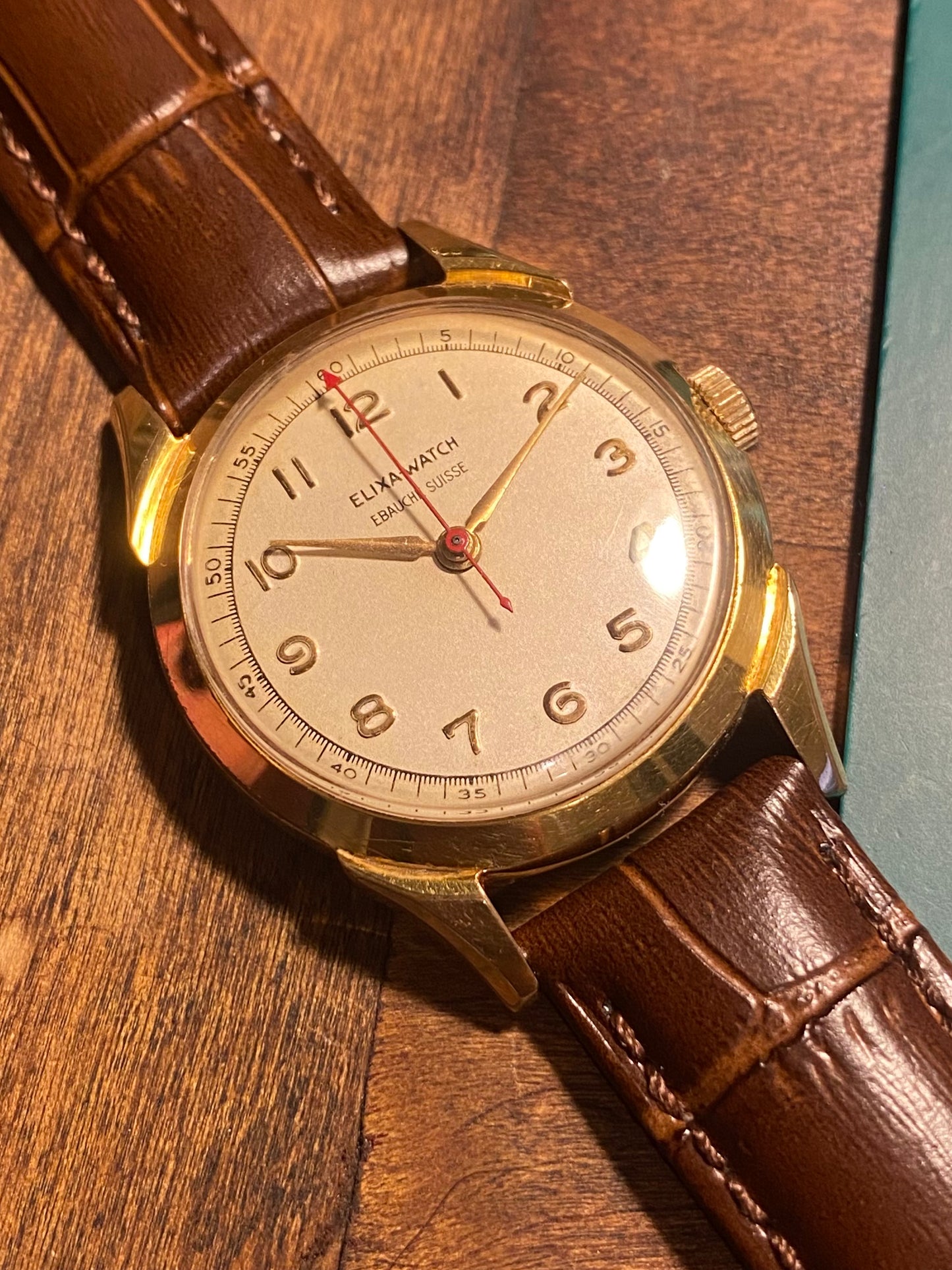 Elixa Montre Vintage Mécanique Ébauche Suisse 1950