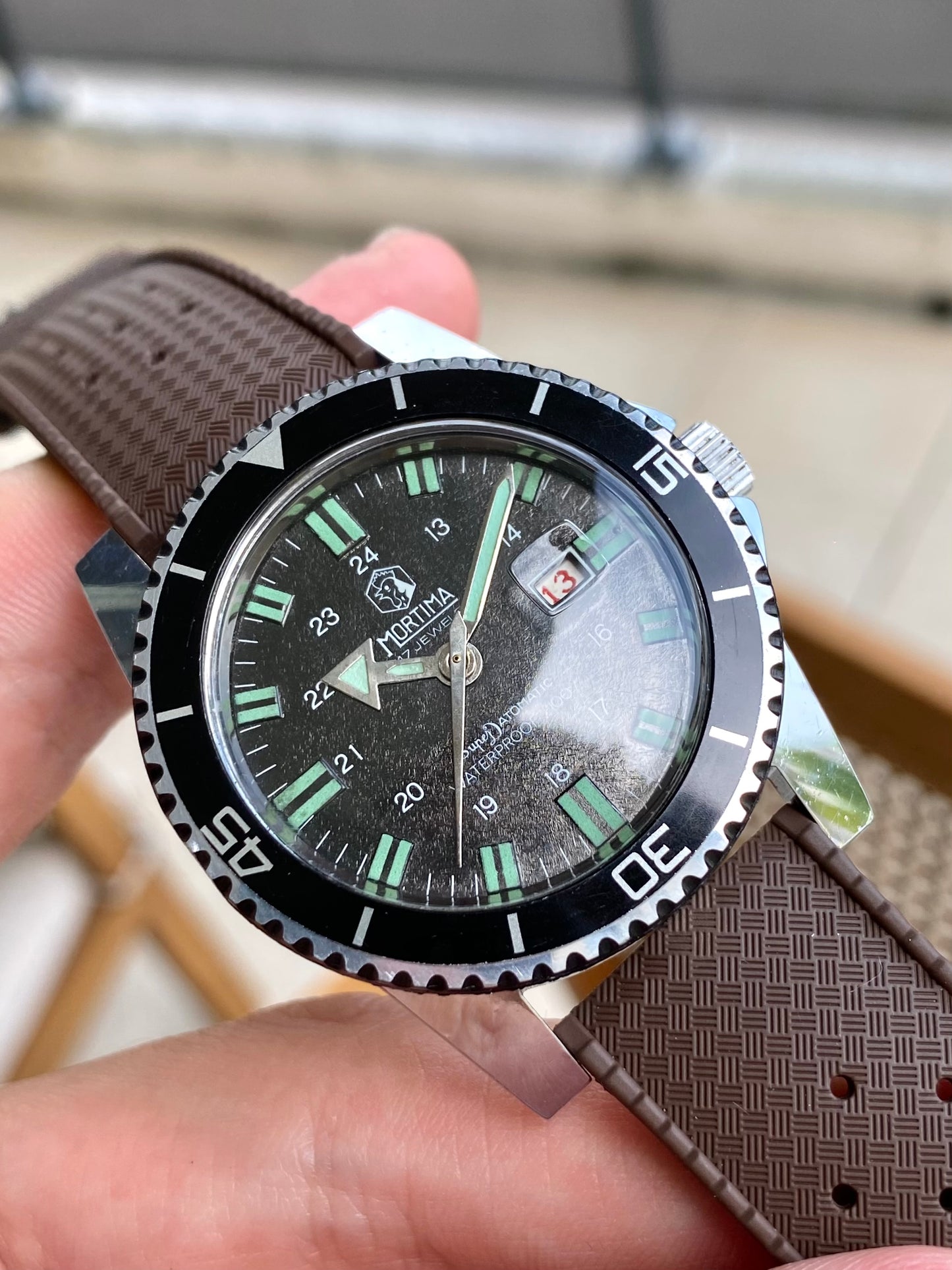 Mortima SuperDatomatic Montre Vintage Française Mécanique Diver Plongée 1970