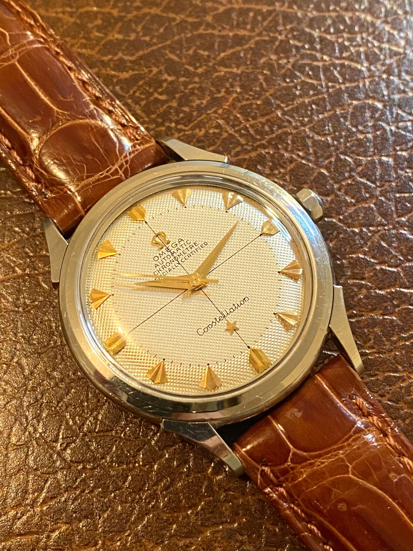 Omega Constellation Chronomètre Automatic Pie-Pan HoneyComb Nid d’Abeille - Montre Vintage Bumper Cal.354 - 1953
