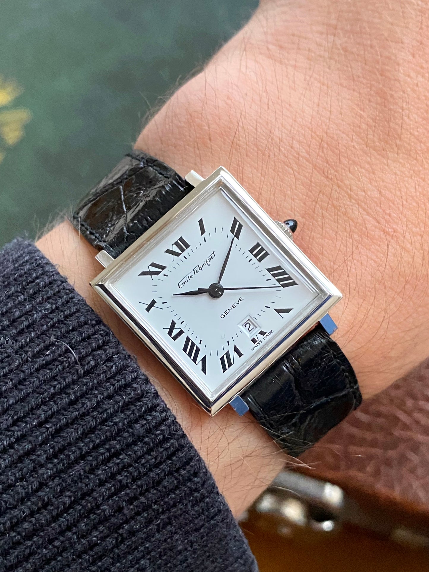 Emile Pequignet NOS Neuve de Stock - Montre Vintage Automatic Carré Chiffres Romains ETA 2670 - 1970