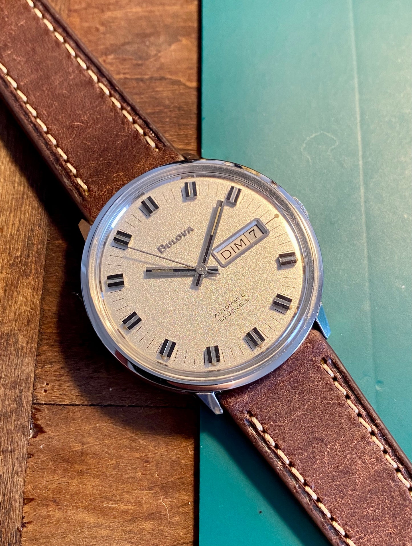 Bulova Automatic Jour Date Calendrier Cal.11ANACB Montre Vintage Mécanique Jumbo 1970
