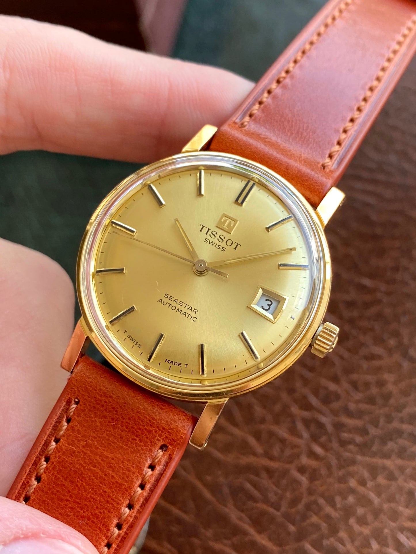 Tissot Seastar Automatic Date - Plaqué Or Cal. 2481 Montre Vintage Mécanique 1960