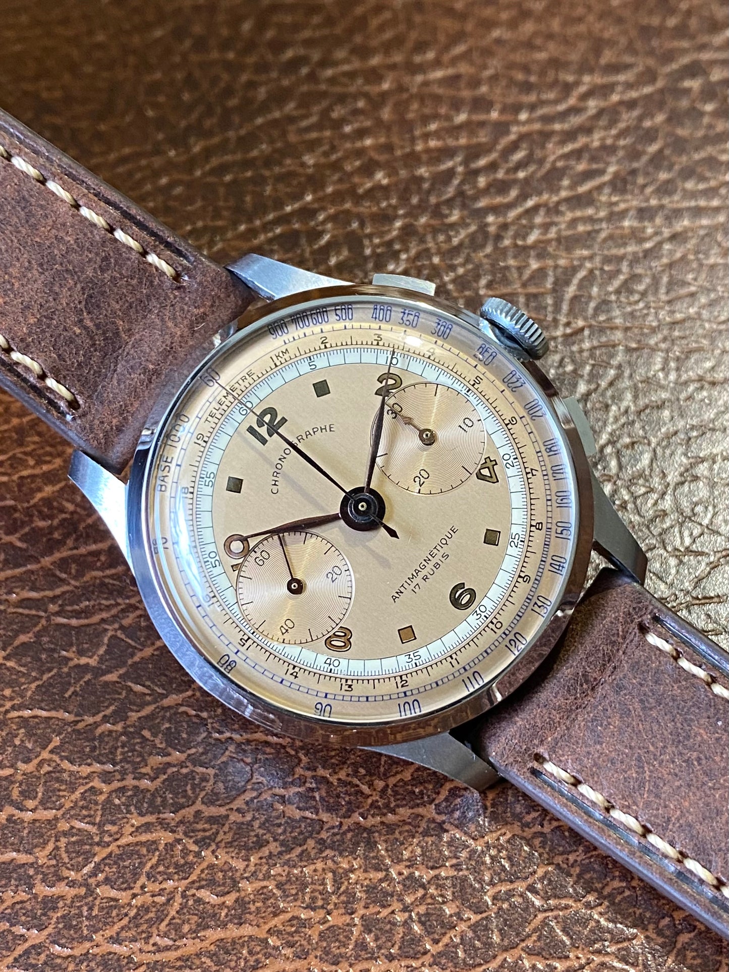 Chronographe NOS New Old Stock Montre Vintage Mécanique Landeron 48 Neuf - 1940
