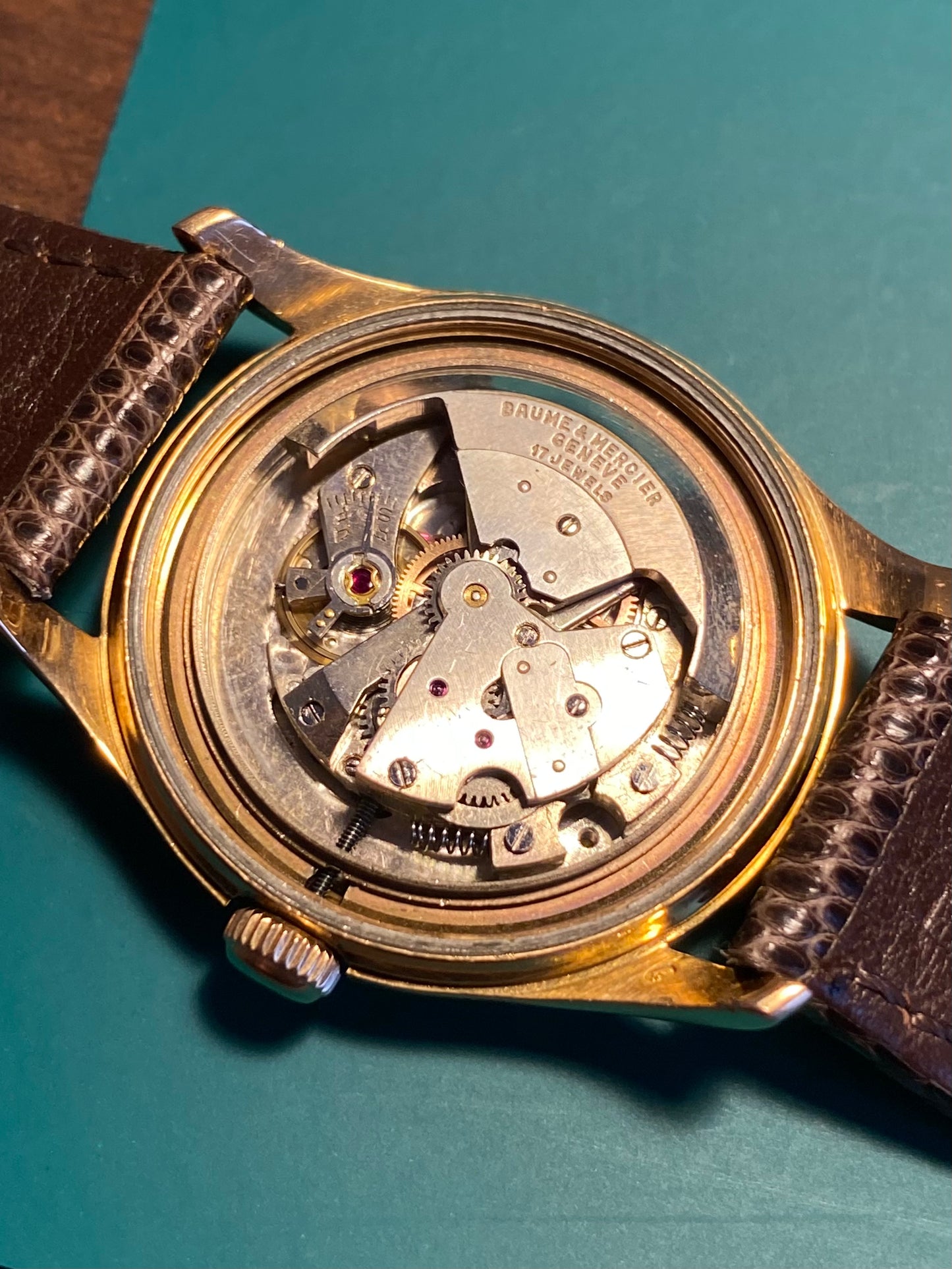 Baume & Mercier Or Rose 18k 750/1000 Bumper Automatic AS1250 Montre Vintage 1950