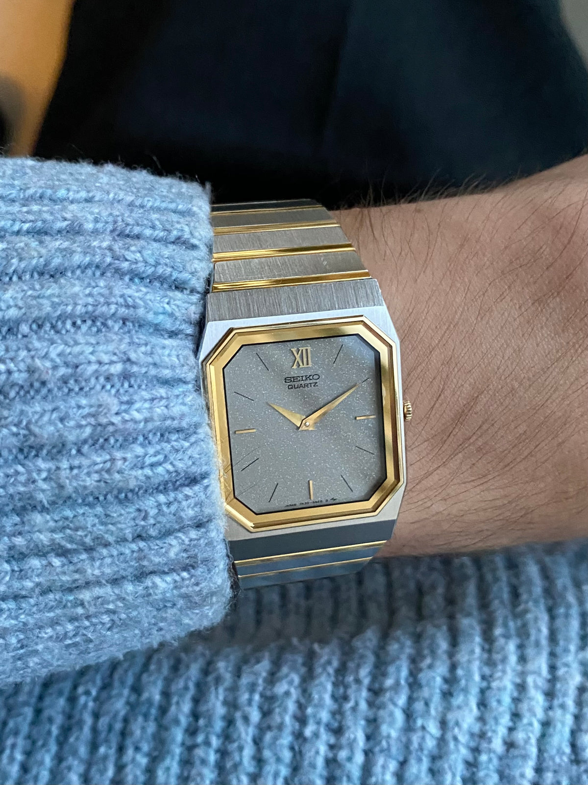 Seiko Tank Quartz Montre Vintage Or - Acier 1980