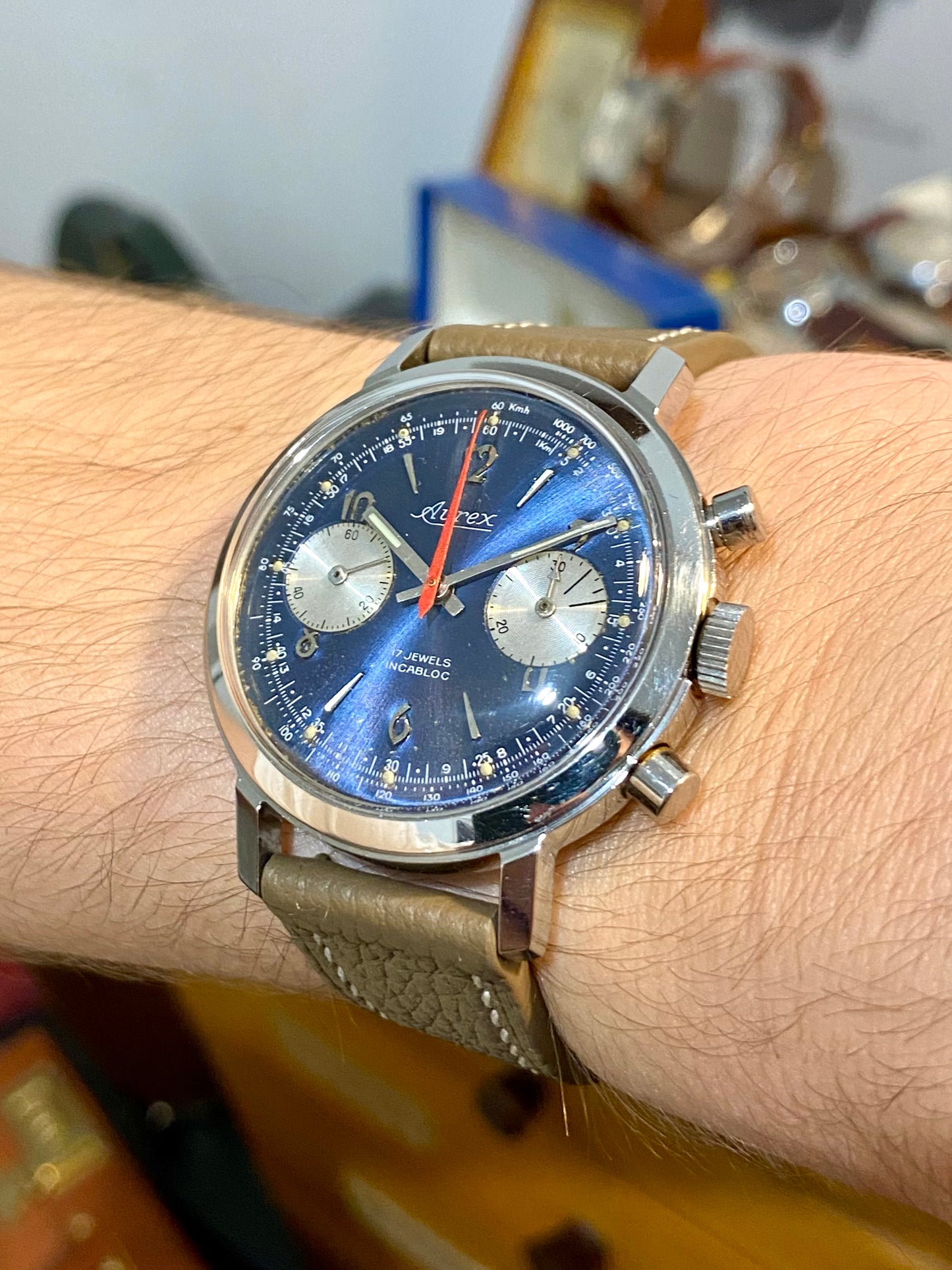 Aurex Chronographe Montre Vintage Mécanique Valjoux 7733 - 1970