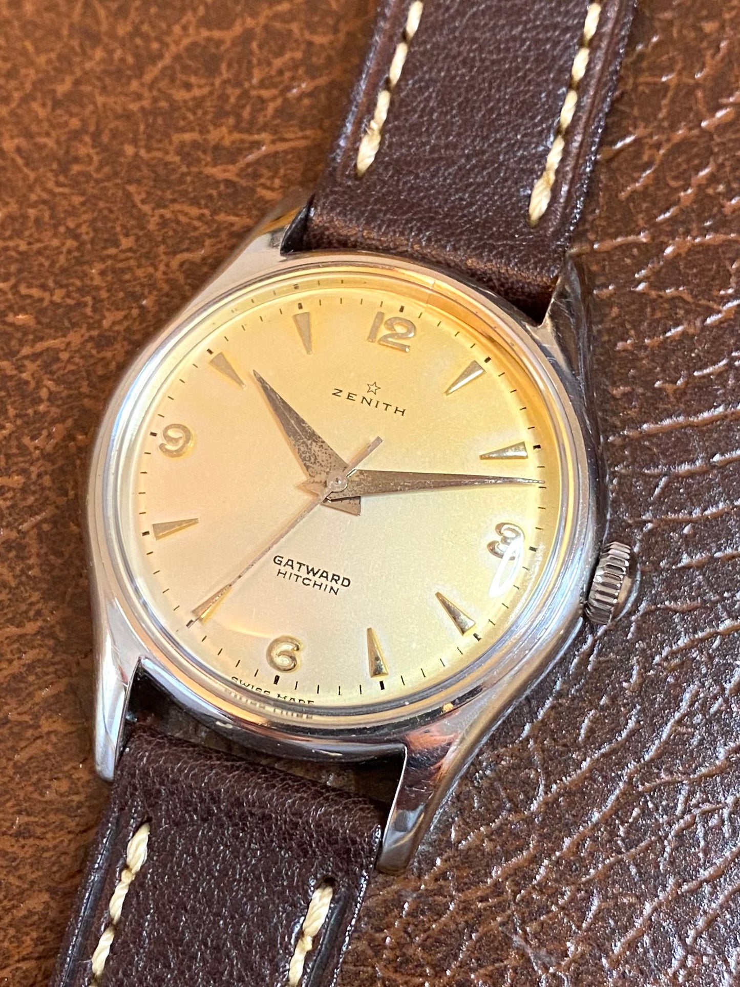 Zenith Pilot - Double Signature Gatward Hitchin - Cal. 120 Montre Vintage Mécanique 1950