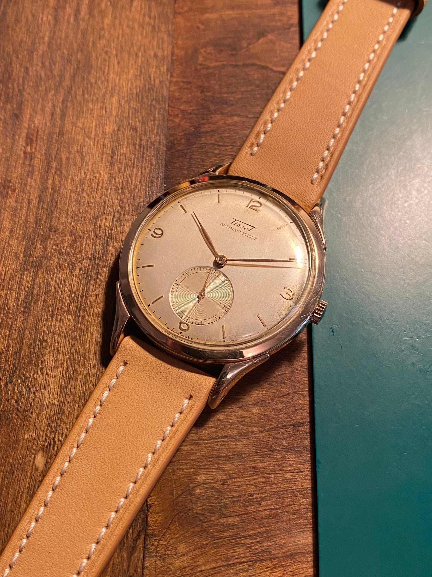 Tissot Oversize 38,6mm Antimagnetique Montre Vintage Mécanique Grand Diamètre 1950