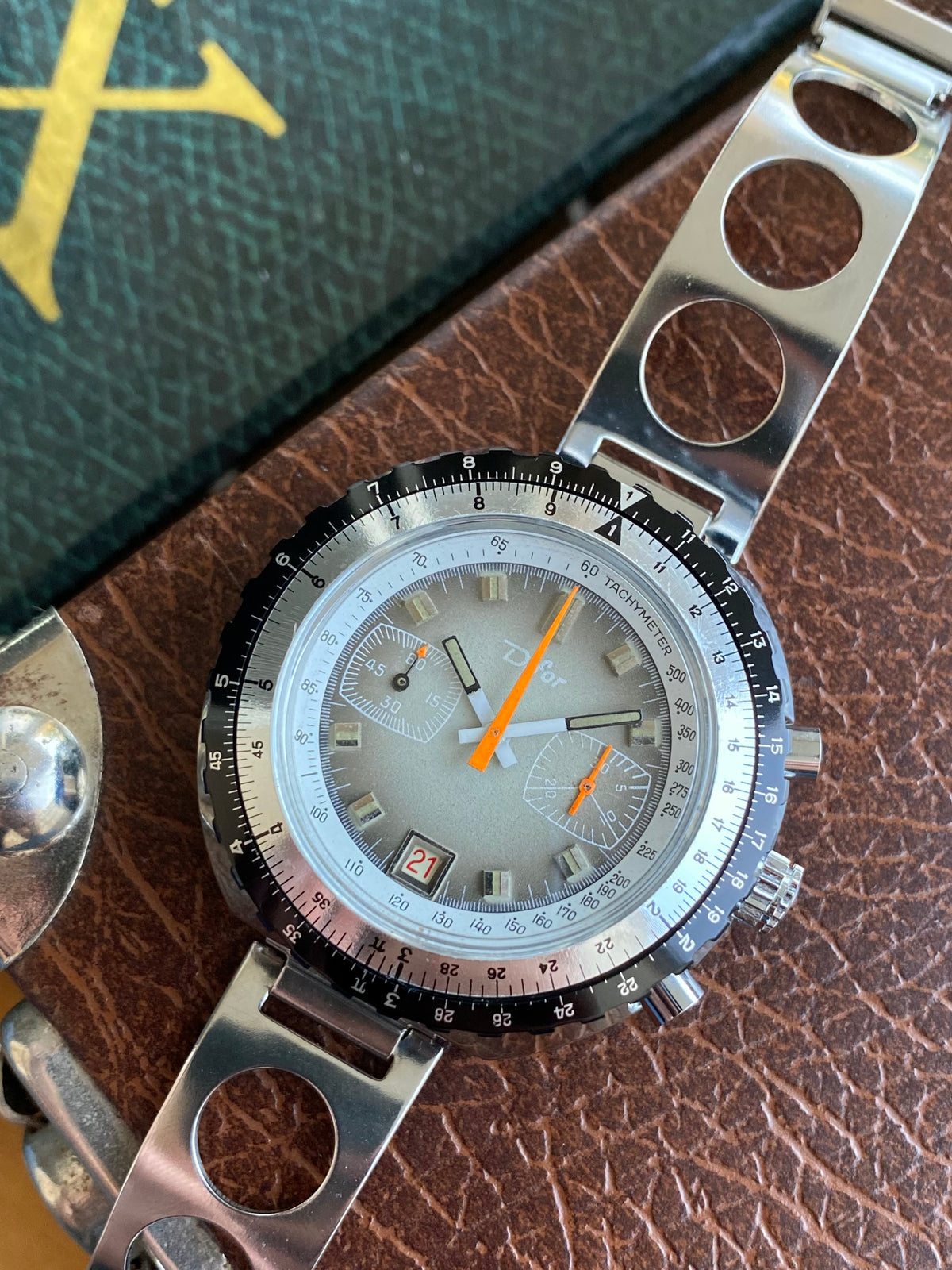 Difor France NOS Neuve Montre Vintage Chronographe Diver Plongée Valjoux 7734 - 1970
