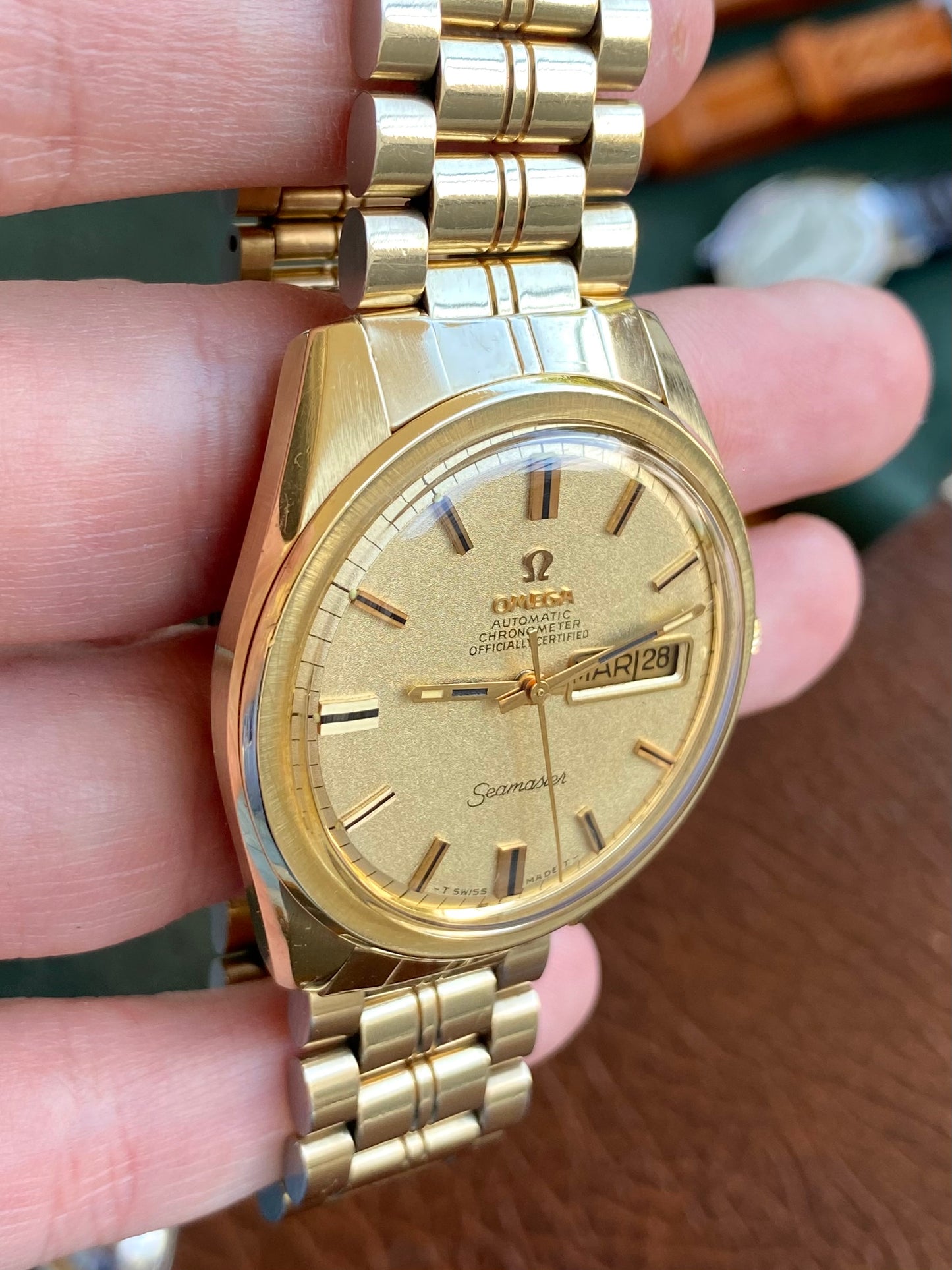 Omega Seamaster Chronometer Automatic - Ref. 168.023 Plaqué Or Bracelet 1069 - Montre Vintage Mécanique Calendrier Cal. 751 - 1968