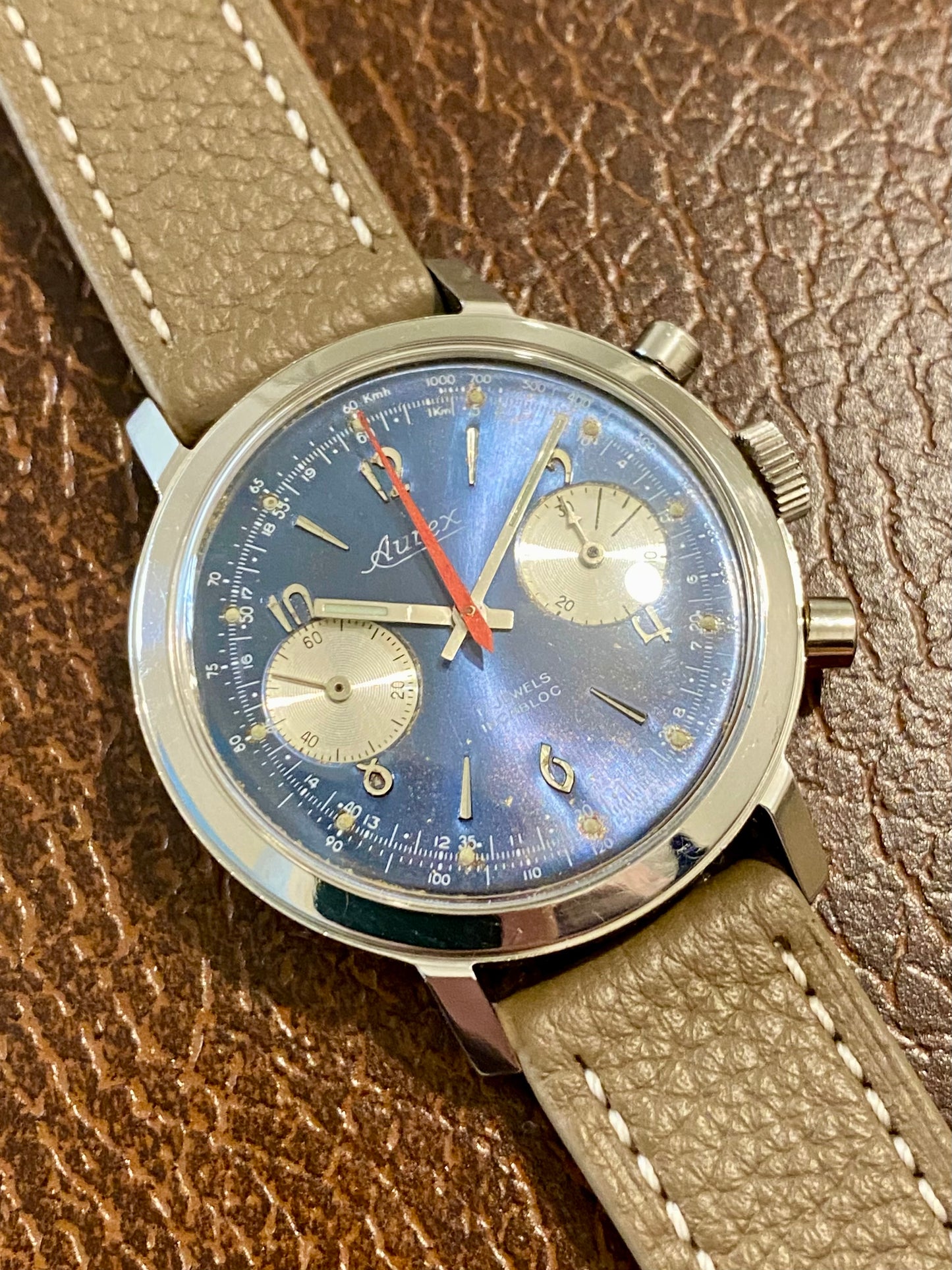 Aurex Chronographe Montre Vintage Mécanique Valjoux 7733 - 1970