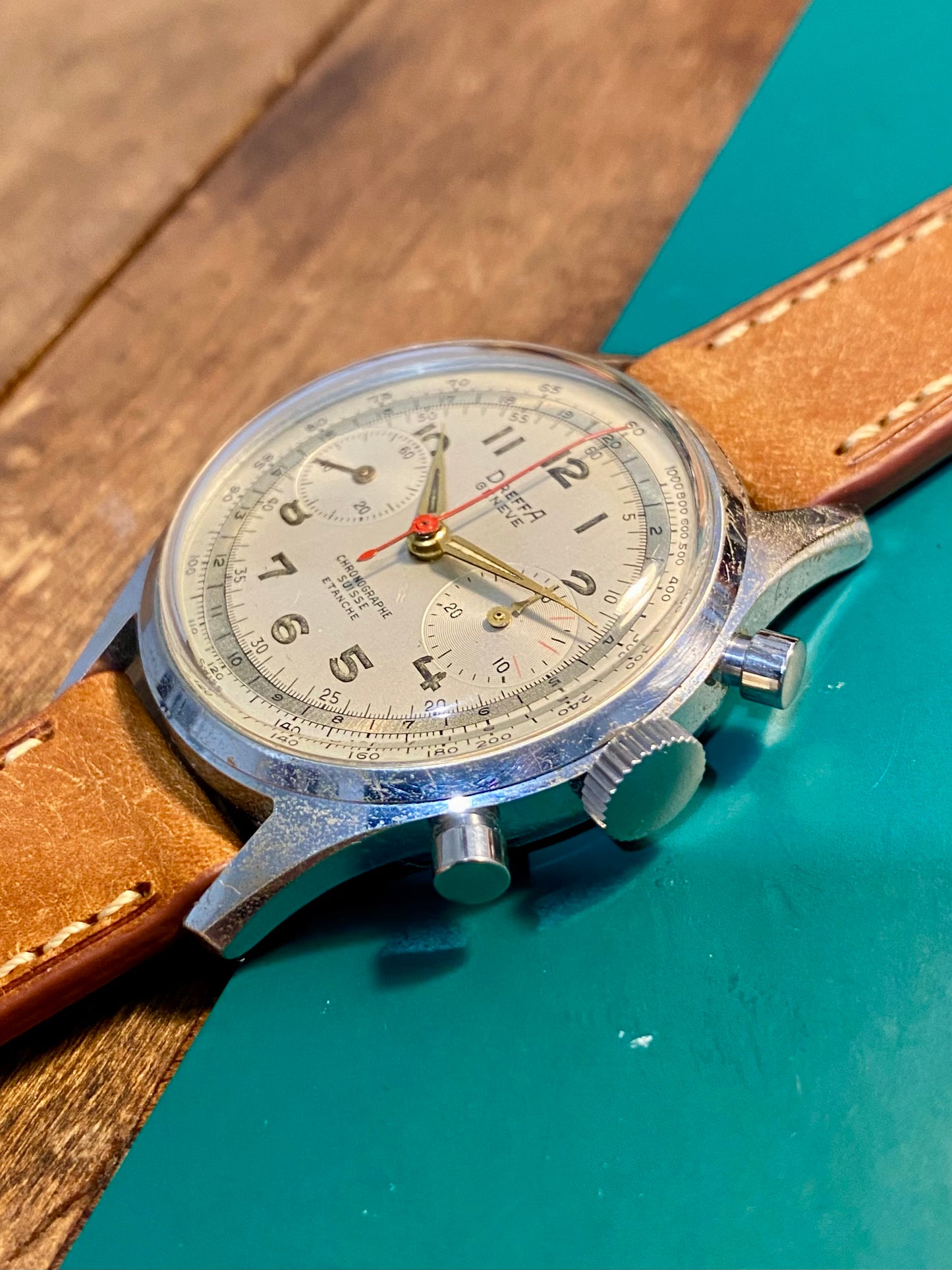 Dreffa Genève Chronograph Landeron 151 Montre Vintage Mécanique 1960
