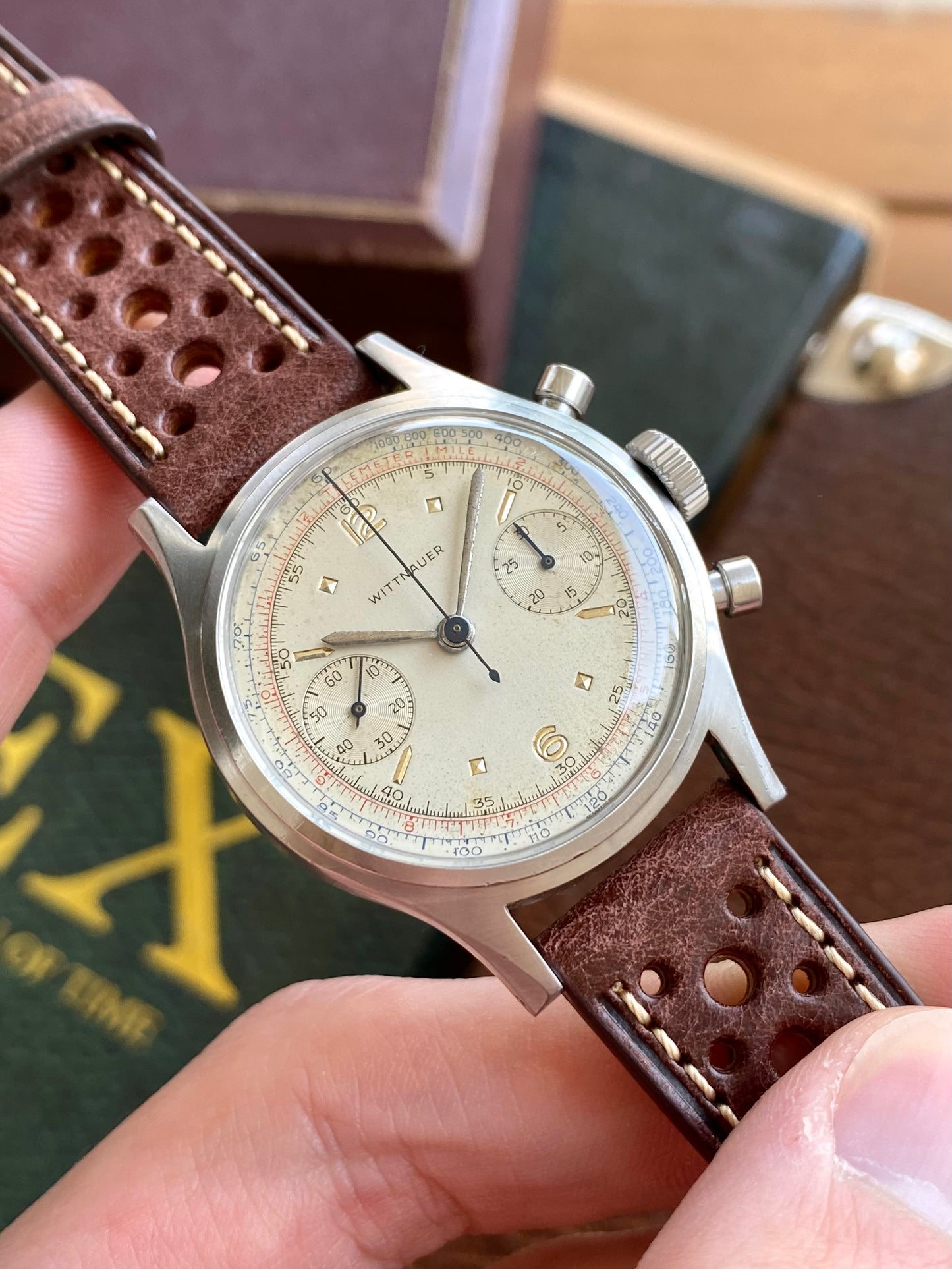 Wittnauer MultiScale Chronograph - Montre Vintage Mécanique Acier - Venus 188 - Aviation Militaire 1940