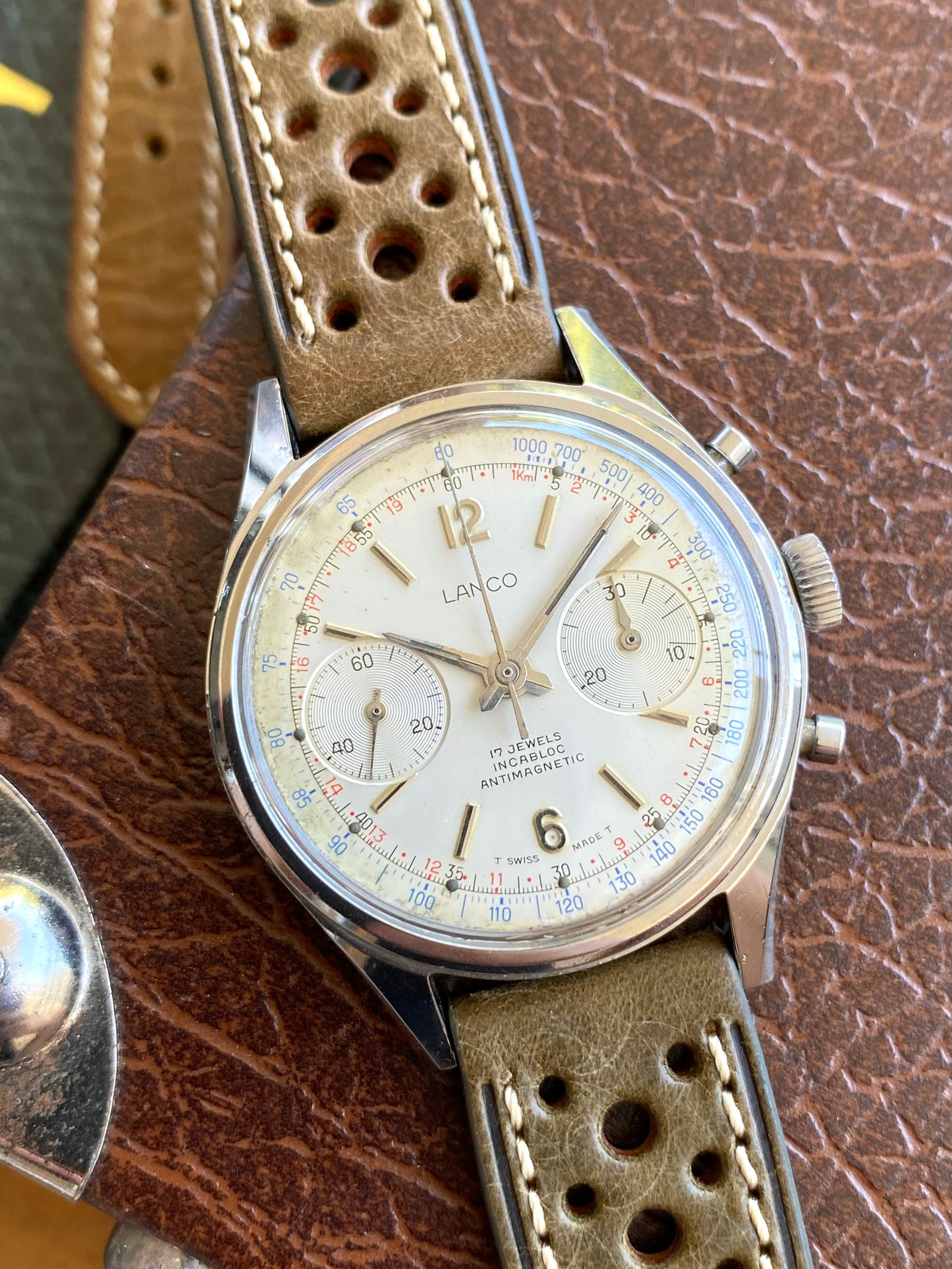 Lanco Chronographe Landeron 248 Acier Montre Vintage Mécanique 1960