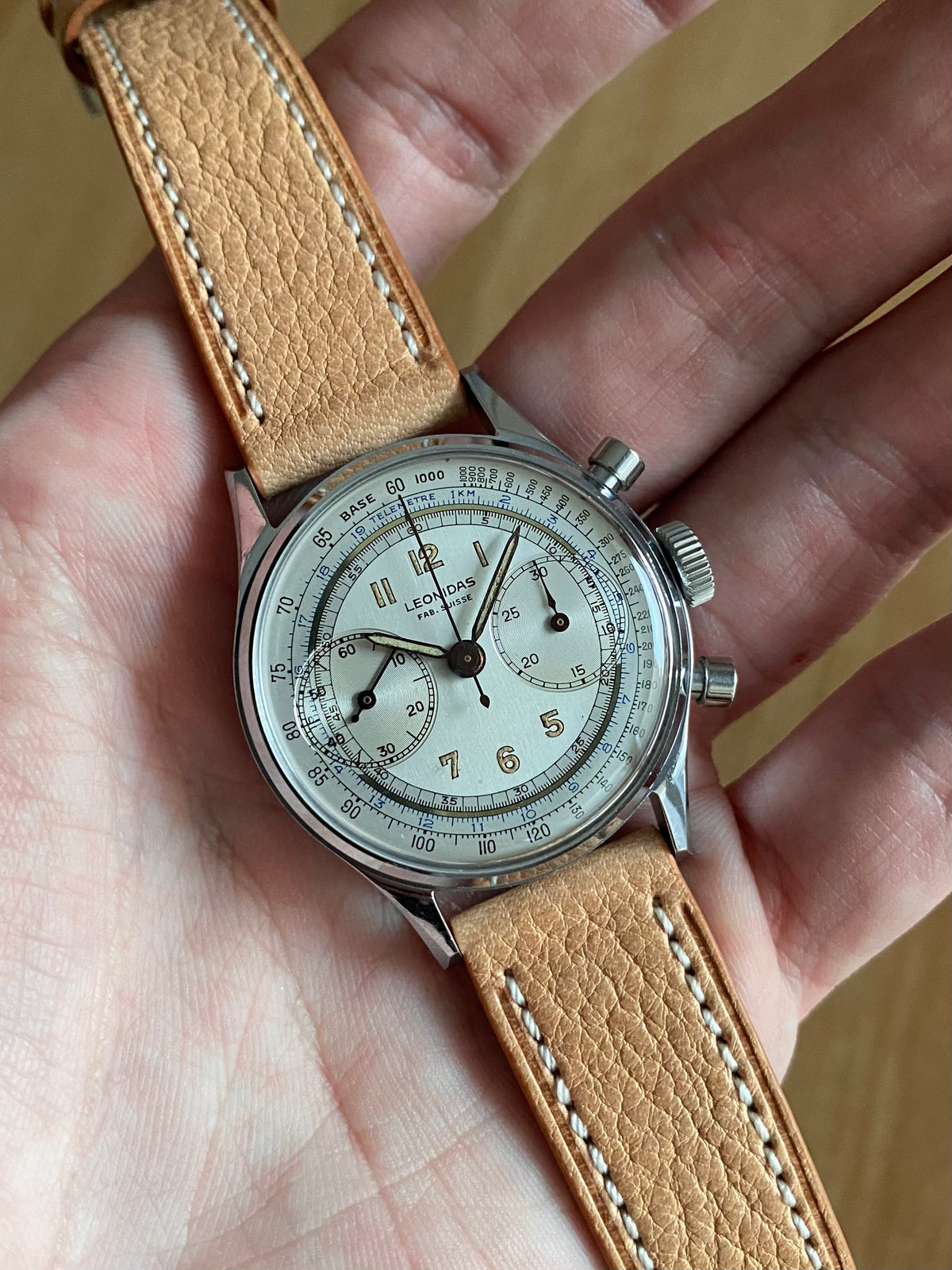 Leonidas Fab. Suisse Chronographe Landeron 48 - Pré Heuer Montre Vintage Mécanique 1940
