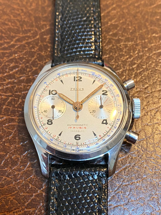 Zelus Chronographe Suisse Vintage - Montre Mécanique Landeron Acier - 1950