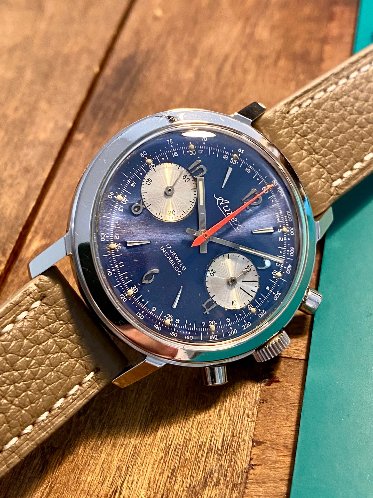 Aurex Chronographe Montre Vintage Mécanique Valjoux 7733 - 1970