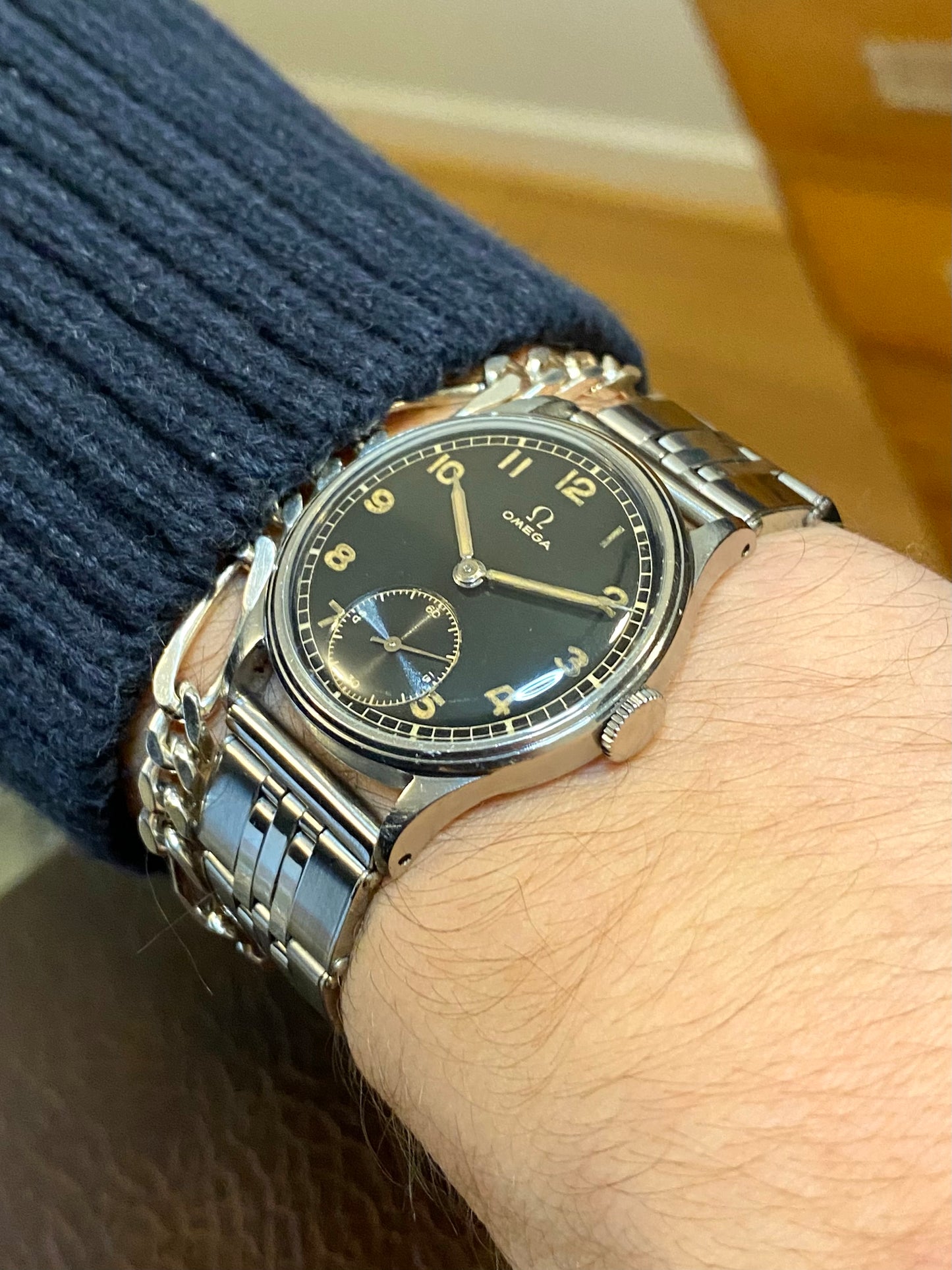 Omega Militaire WWII Cadran Noir Réf. 2190 Cal. 30t2 - Montre Vintage Mécanique 1945