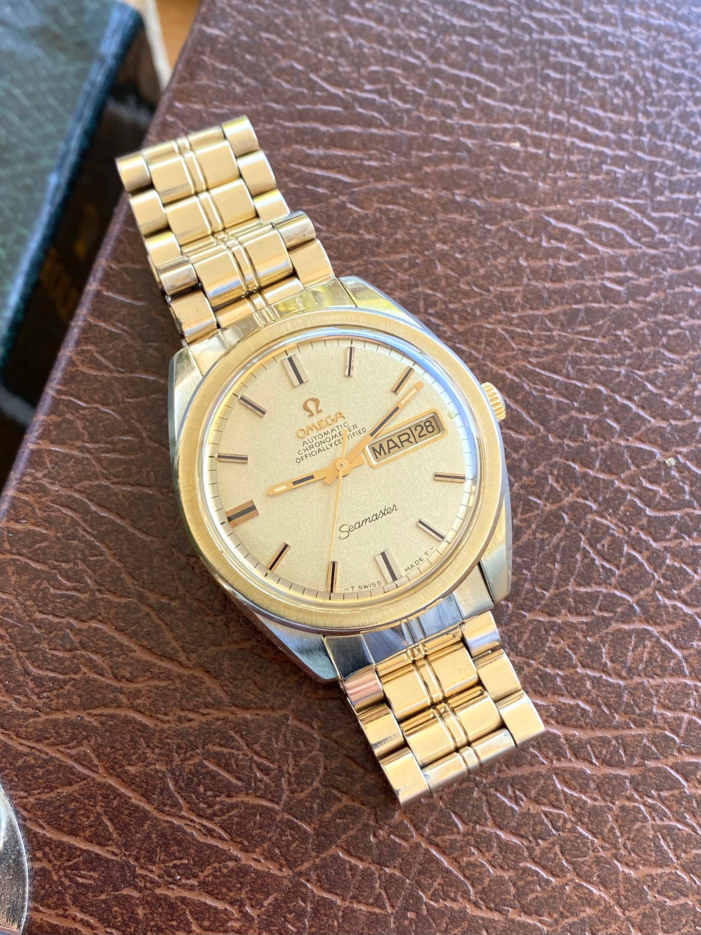 Omega Seamaster Chronometer Automatic - Ref. 168.023 Plaqué Or Bracelet 1069 - Montre Vintage Mécanique Calendrier Cal. 751 - 1968