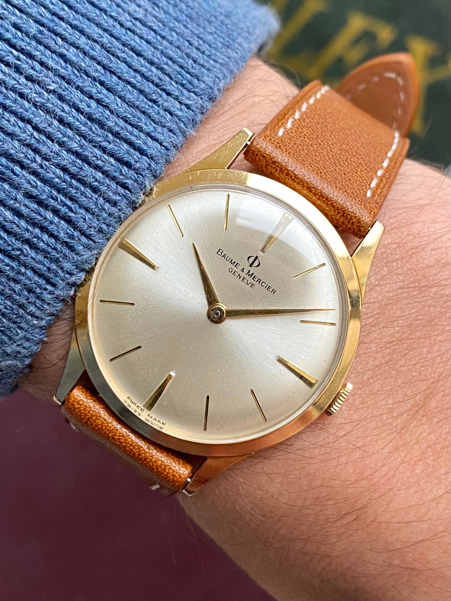 Baume & Mercier 2599 Montre Vintage Mécanique Extra-Plate Plaqué Or BM1050 - 1960