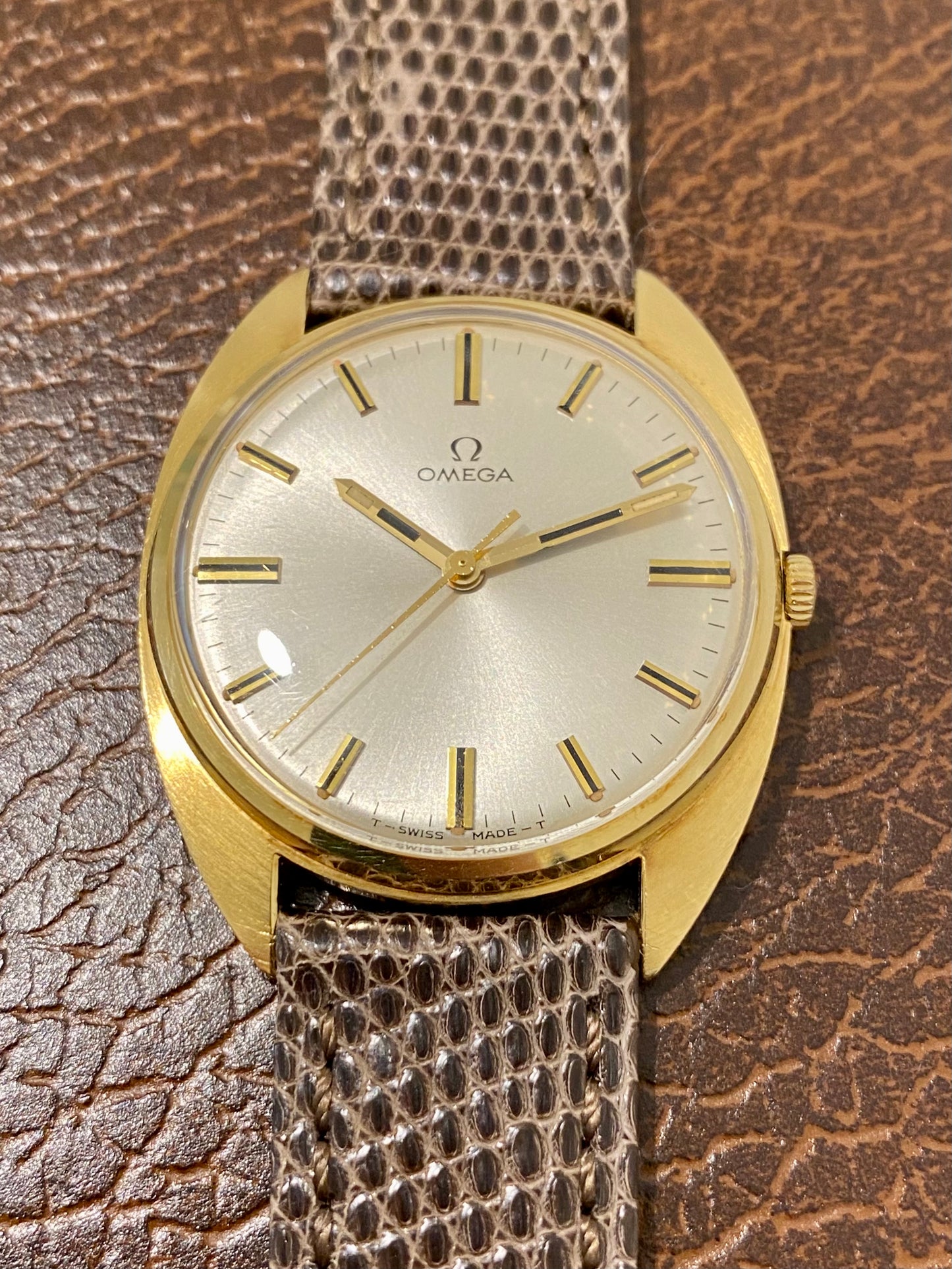 Omega 18k 750/1000 Or Jaune 131-90001 Montre Vintage Cal.601 Mécanique 1969