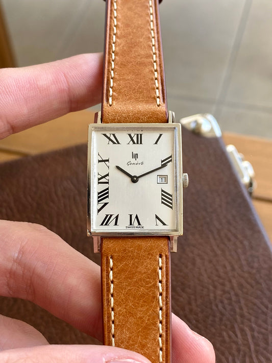 LIP Genève Montre Vintage Mécanique Boîtier Rectangle - Chiffres Romains - RC193 - 1960