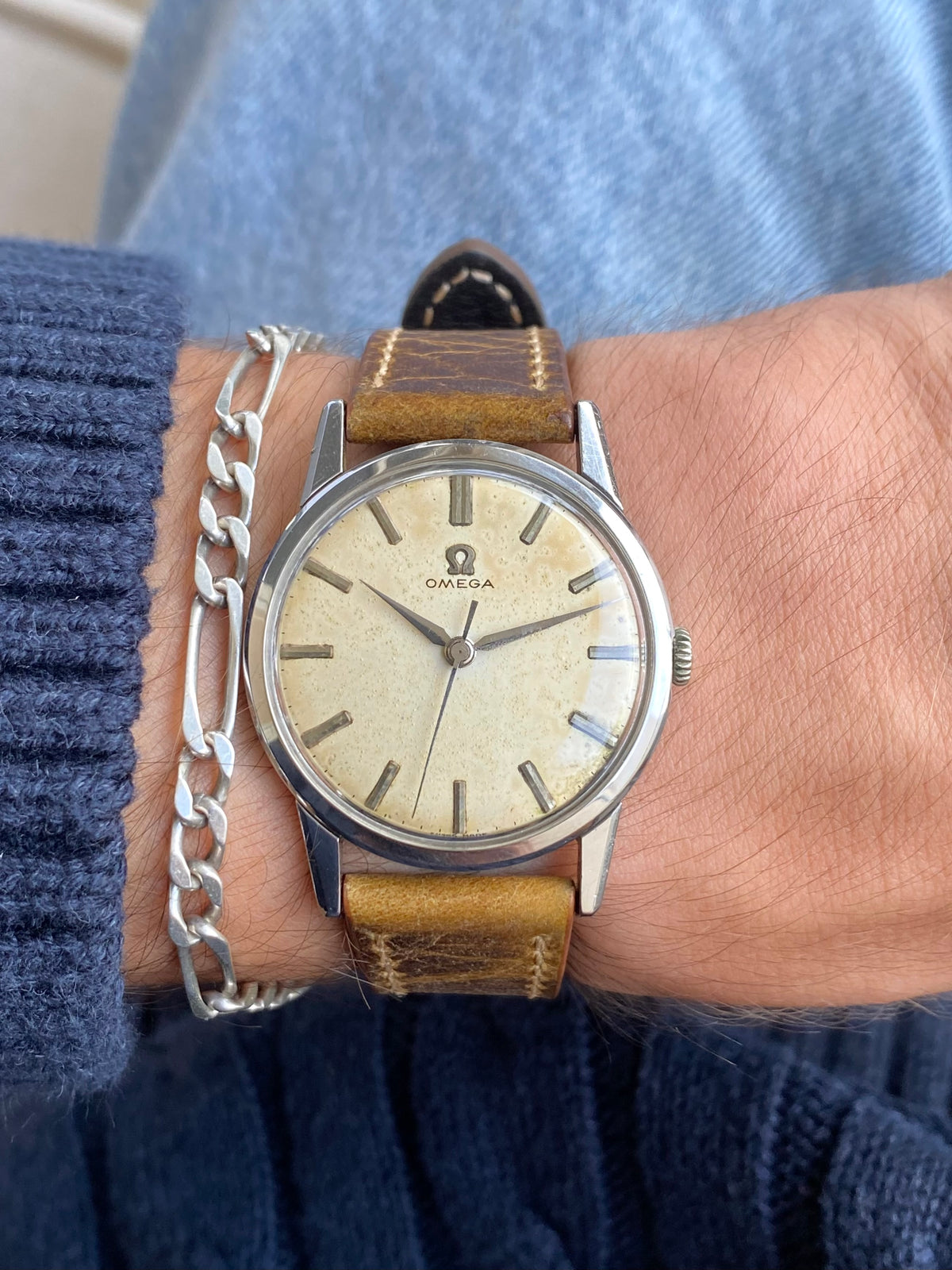 Omega Ref. 14714-6-SC Cal. 285 Montre Vintage Mécanique Patinée Acier 1961