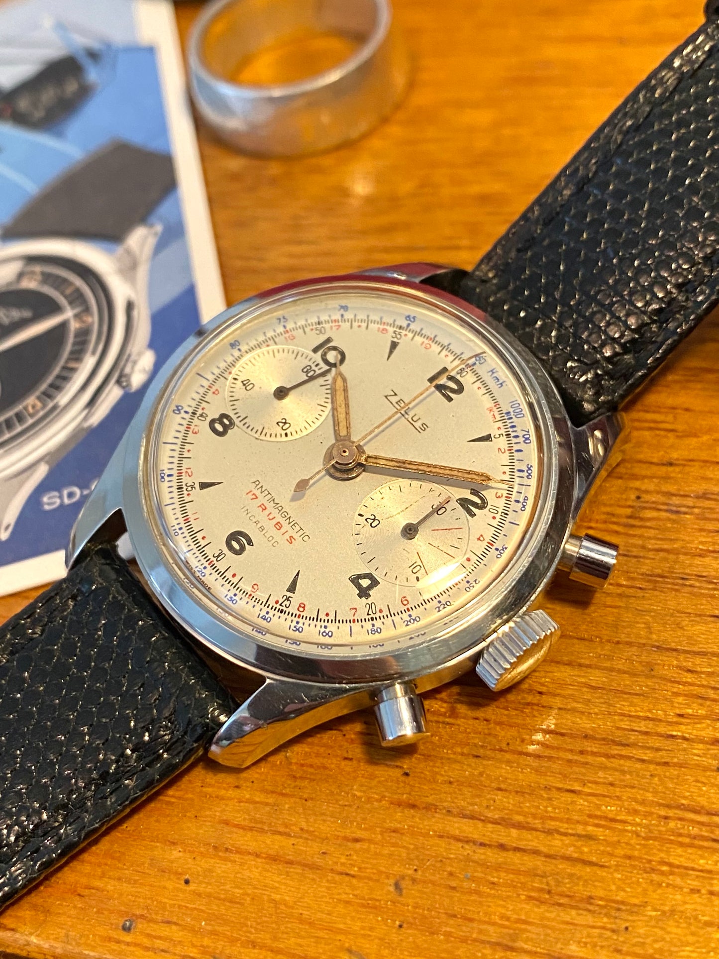 Zelus Chronographe Suisse Vintage - Montre Mécanique Landeron Acier - 1950