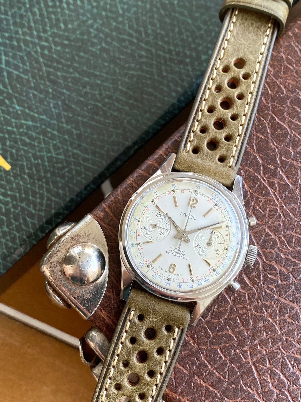 Lanco Chronographe Landeron 248 Acier Montre Vintage Mécanique 1960
