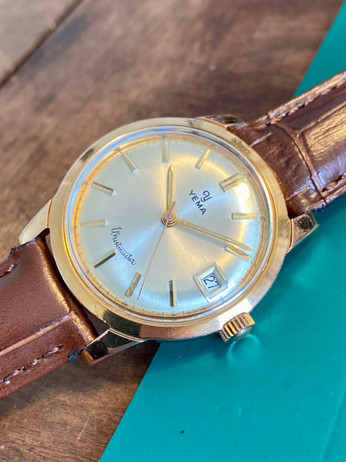 Yema Wristmaster Montre Vintage Mécanique Plaqué Or 1960