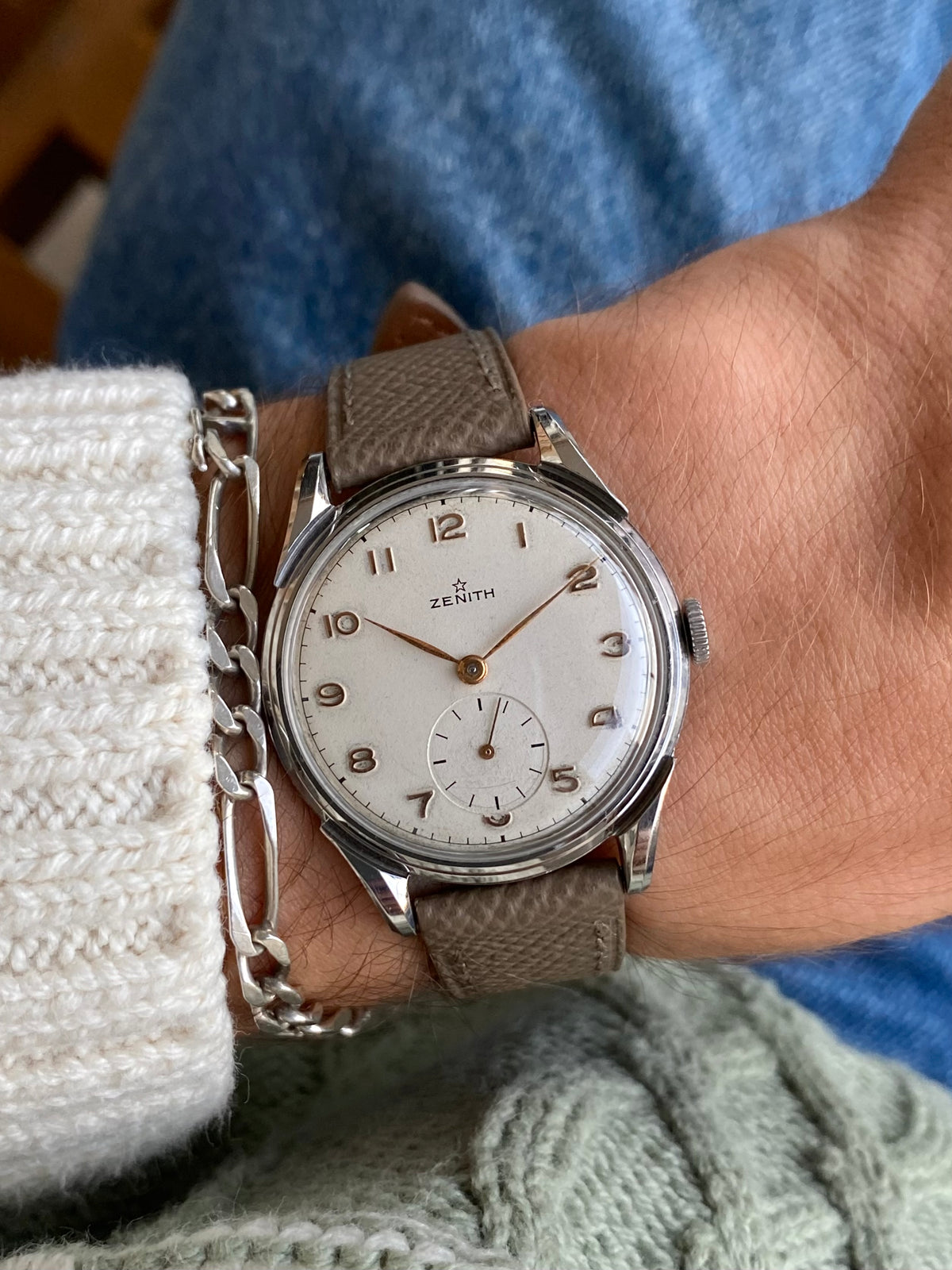 Zenith Cal. 106 Montre Vintage Mécanique Acier 1950