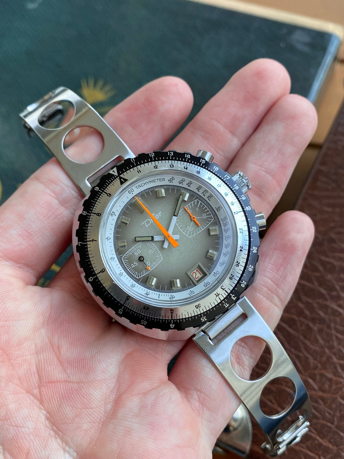 Difor France NOS Neuve Montre Vintage Chronographe Diver Plongée Valjoux 7734 - 1970