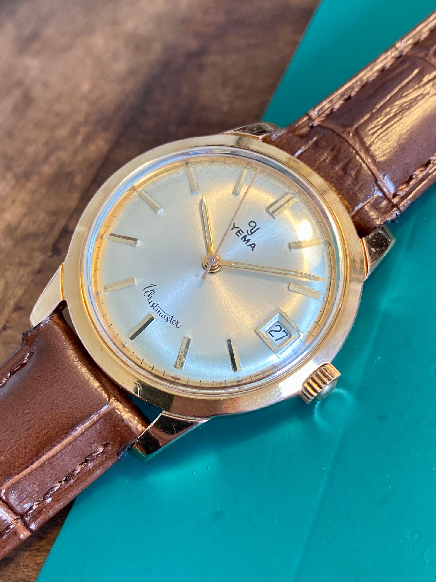 Yema Wristmaster Montre Vintage Mécanique Plaqué Or 1960