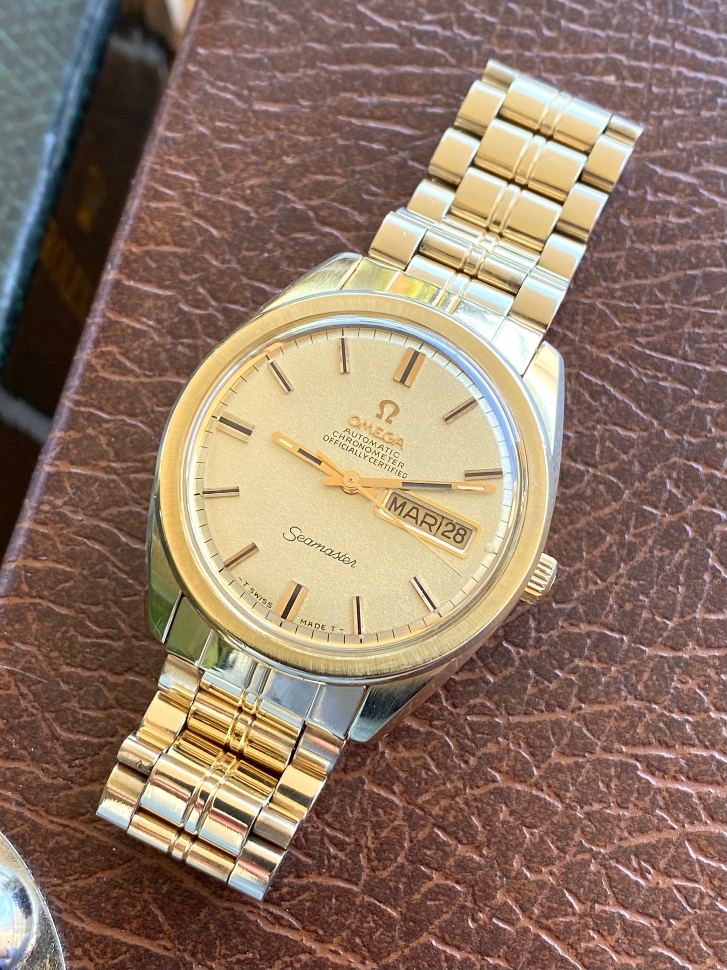Omega Seamaster Chronometer Automatic - Ref. 168.023 Plaqué Or Bracelet 1069 - Montre Vintage Mécanique Calendrier Cal. 751 - 1968