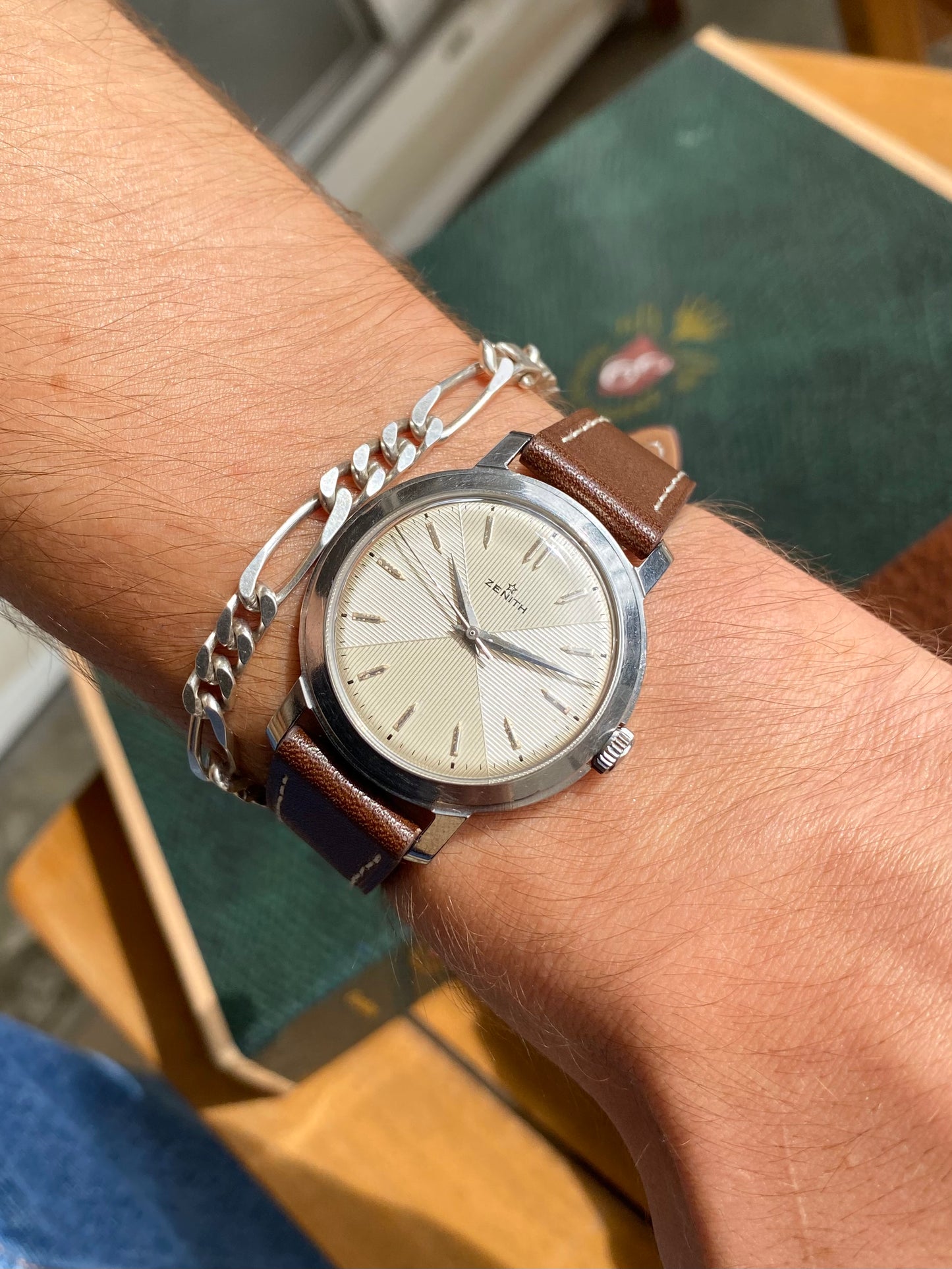 Zenith Sablier - Montre Suisse Vintage Mécanique - Cadran Guilloché - Calibre 106-50-6 - 1960