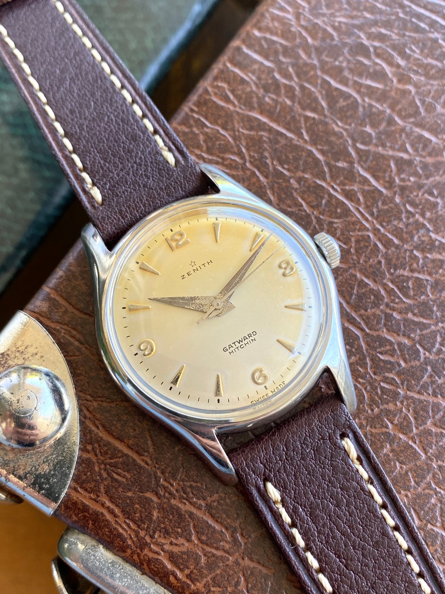 Zenith Pilot - Double Signature Gatward Hitchin - Cal. 120 Montre Vintage Mécanique 1950