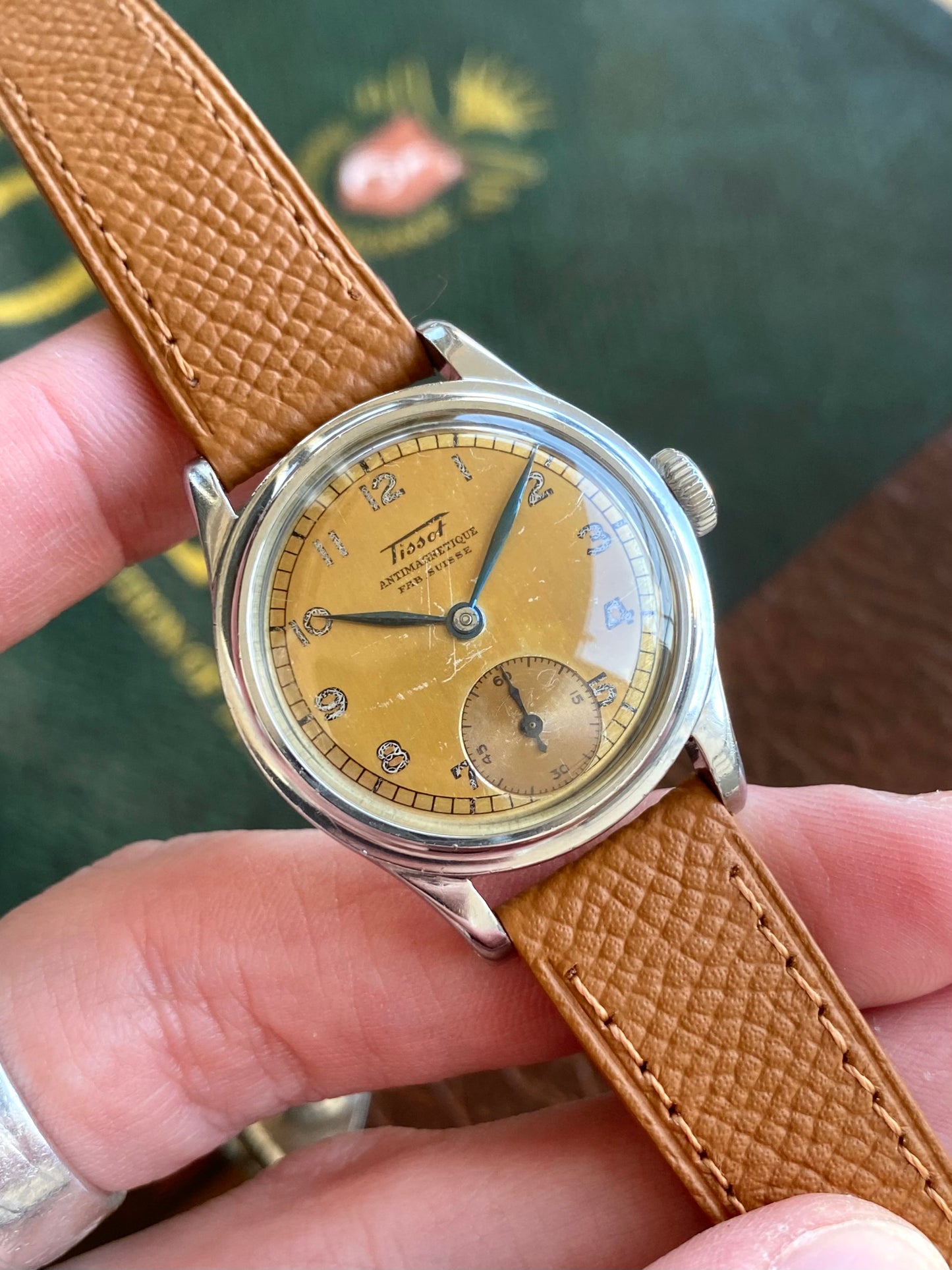 Tissot Fab. Suisse Antimagnetic Cadran Patine Tropical Militaire Montre Vintage Cal.27 - 1940