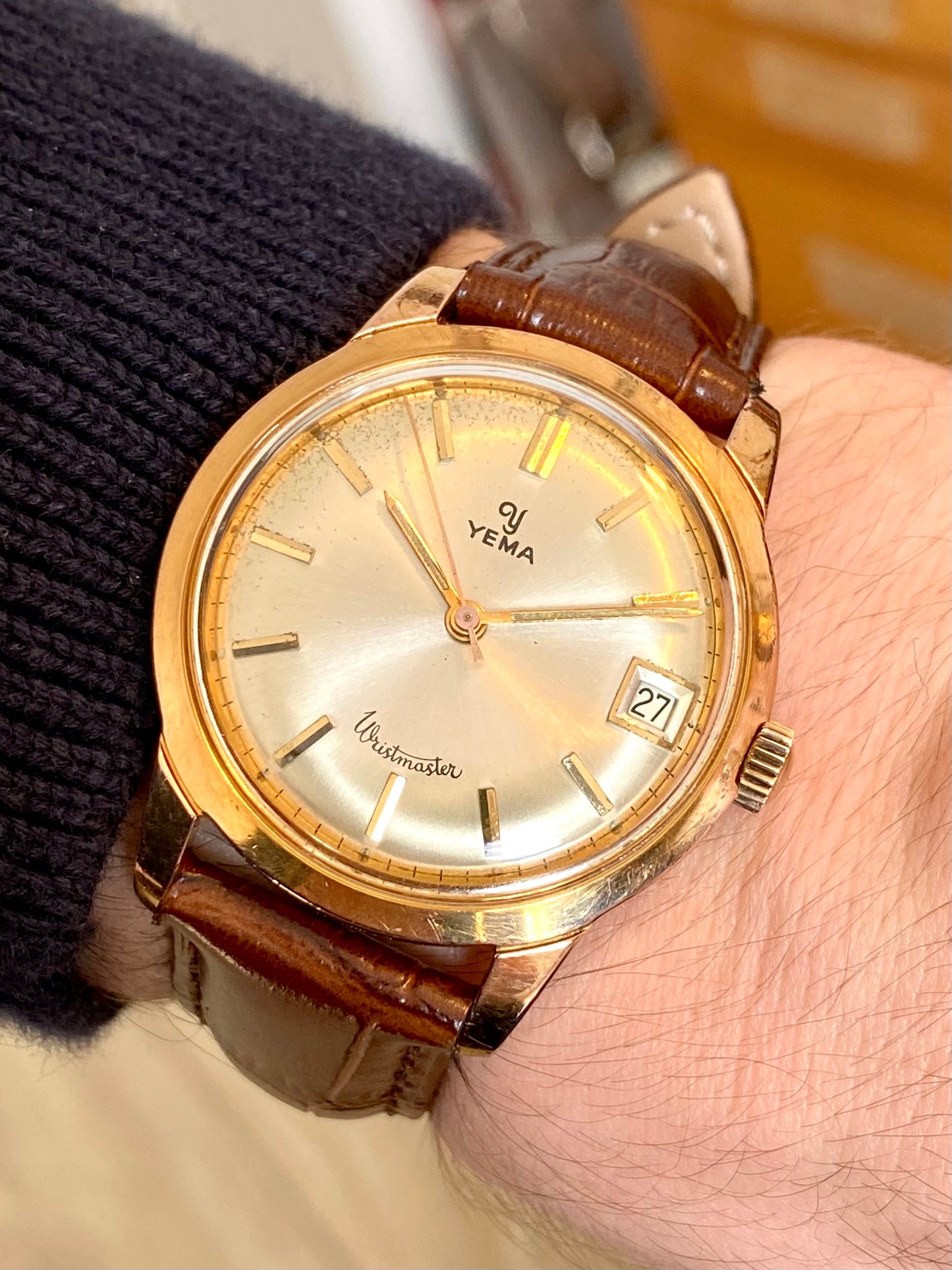 Yema Wristmaster Montre Vintage Mécanique Plaqué Or 1960