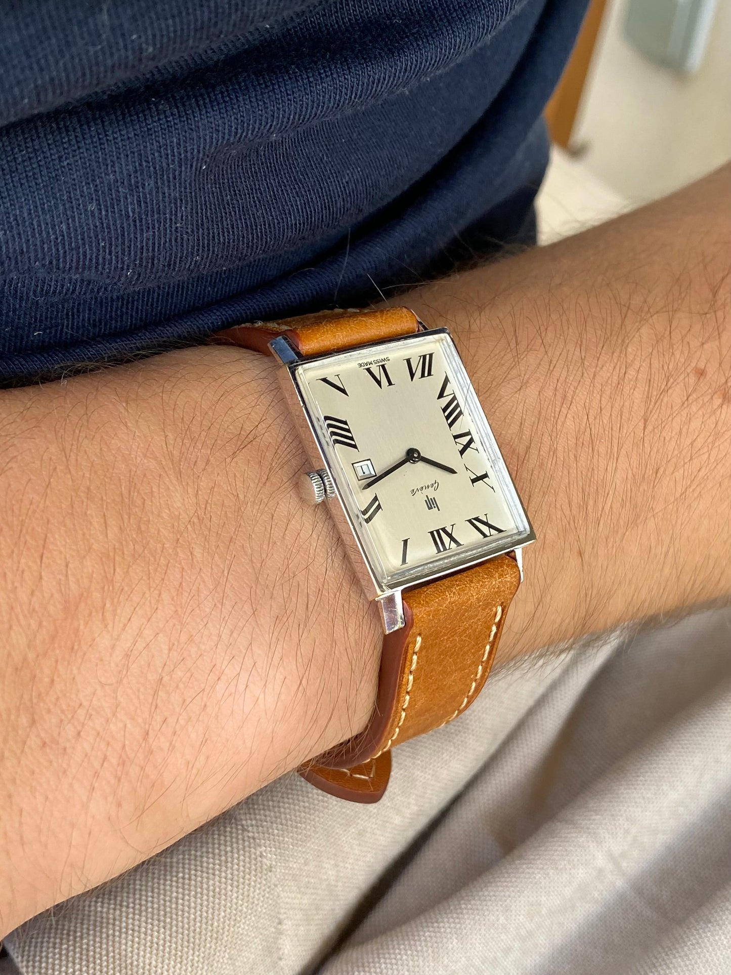 LIP Genève Montre Vintage Mécanique Boîtier Rectangle - Chiffres Romains - RC193 - 1960